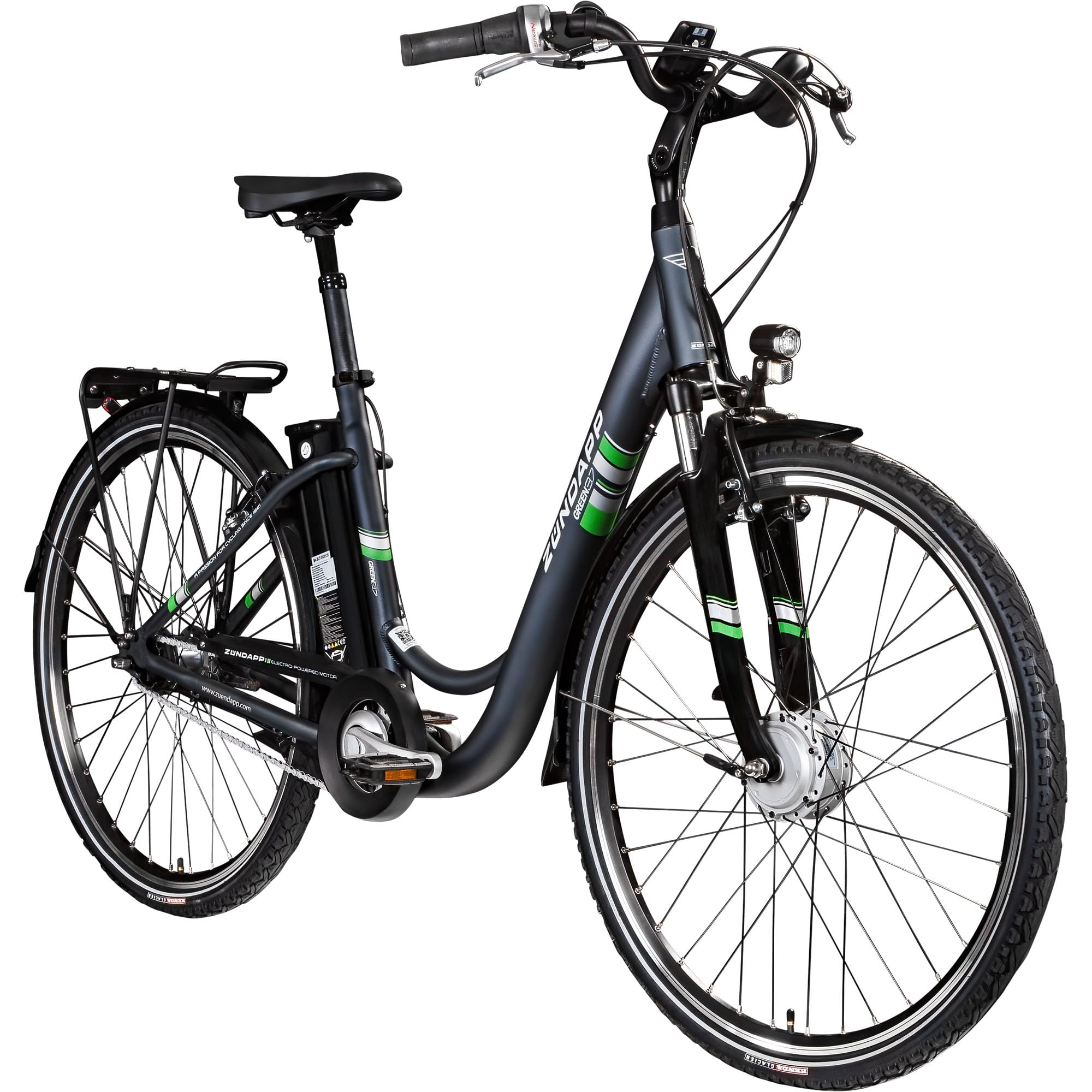ZNDAPP E Bike City 28 Zoll | Elektro Fahrrad fr 150-175 cm | 7 Gang Ebike  Vorderrad Motor | E-Bike Elektrofahrrad mit Beleuchtung | Retro Hollandrad  Green 3.7 (grau, 48 cm) : Amazon.de: Sport & Freizeit