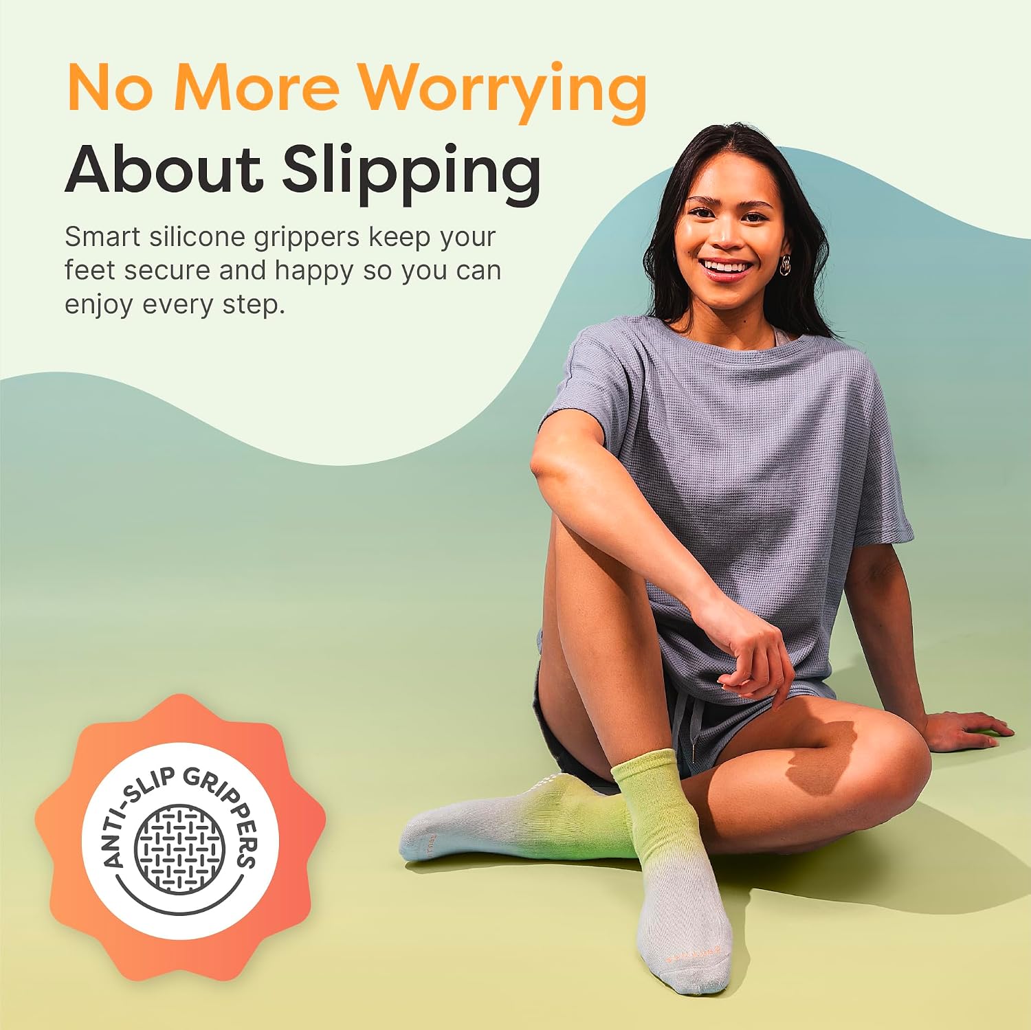 ZenToes Moisturizing Socks for Dry Cracked Feet - Bamboo Viscose Blend Spa Socks with Aloe Vera Gel Lining, Non-Slip Grippers, Self Care Gifts, Stocking Stuffers for Women (Mint Sky, 1 Pair)