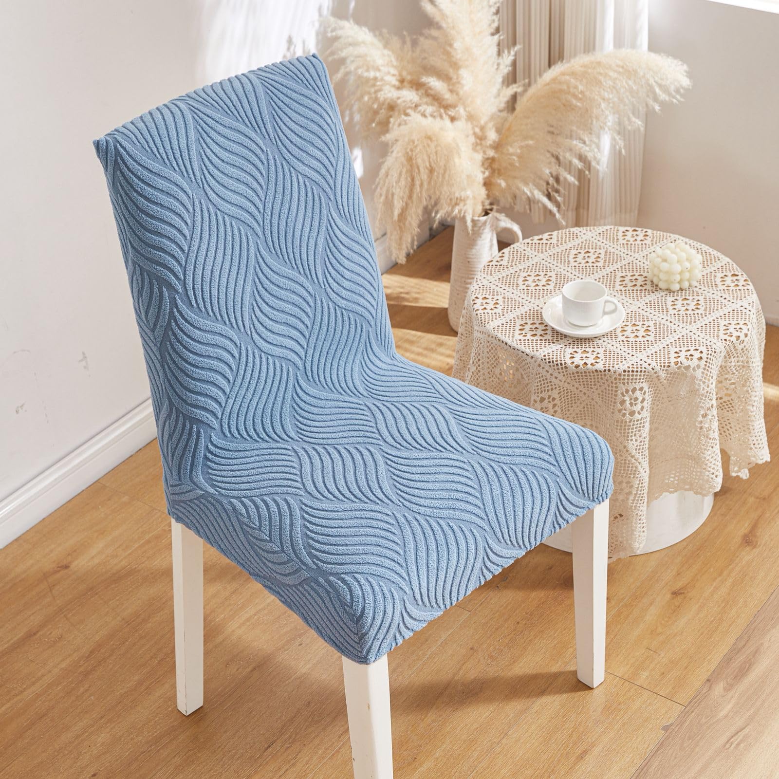 Protect Your Dining Chairs with Elastic Slipcovers -15 Protect Your Dining Chairs with Elastic Slipcovers -15