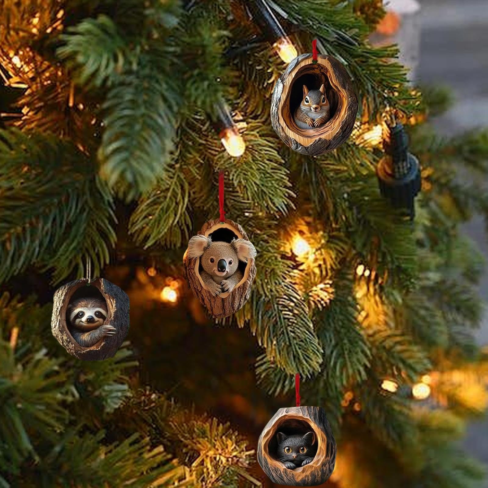 Amazon.co.jp: 動物オーナメントアドベントカレンダー、24ツリーホール