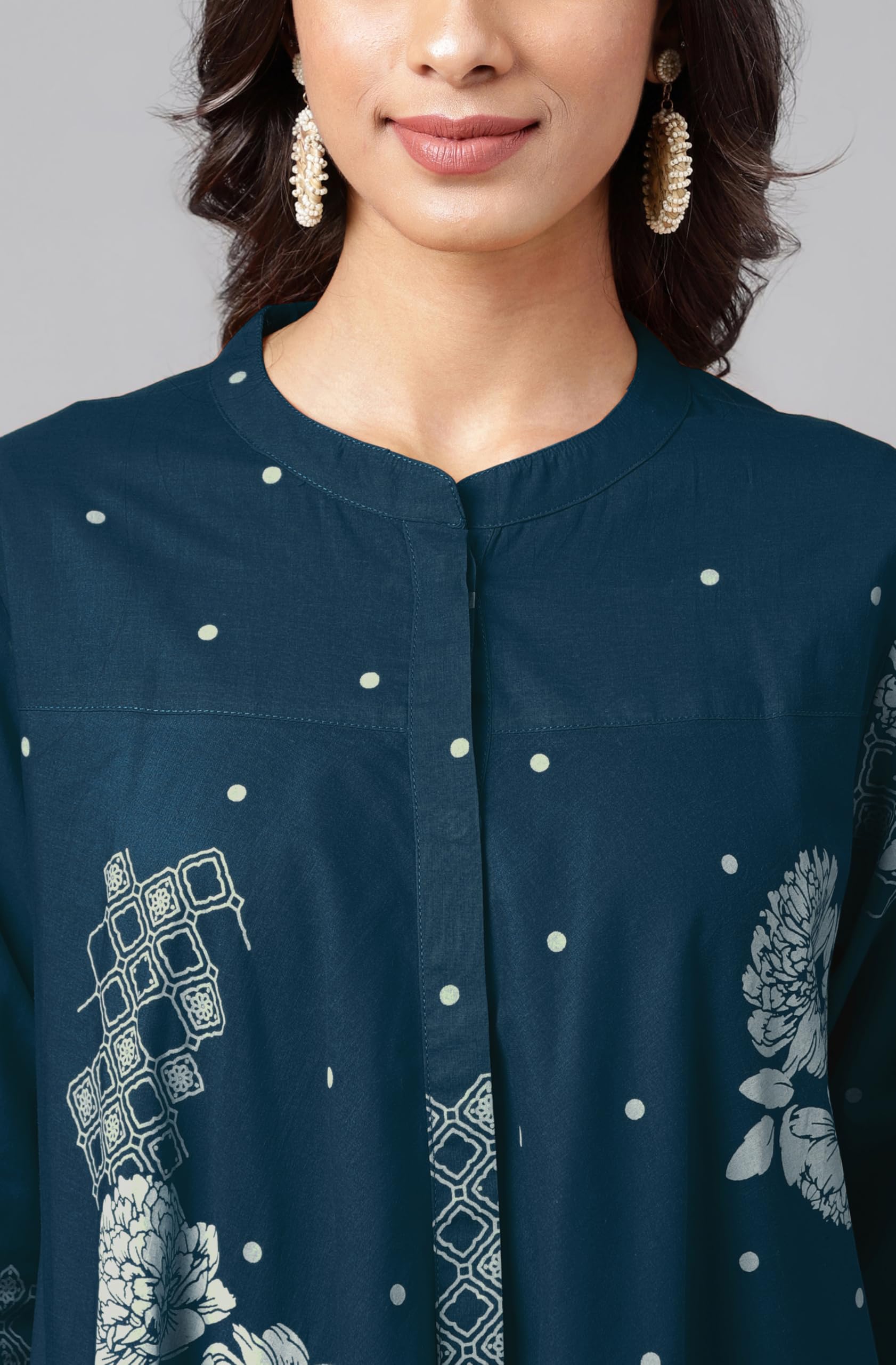 Janasya Women's Pure Cotton Floral Printed Flared Tunic product image 5
