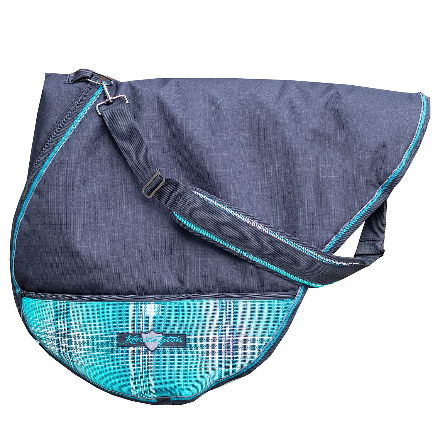 Kensington Padded English/All Purpose Saddle Carry Bag with Shoulder Strap & Exterior Side Pockets - Fits a 19" AP Saddle - Color: Atlantis
