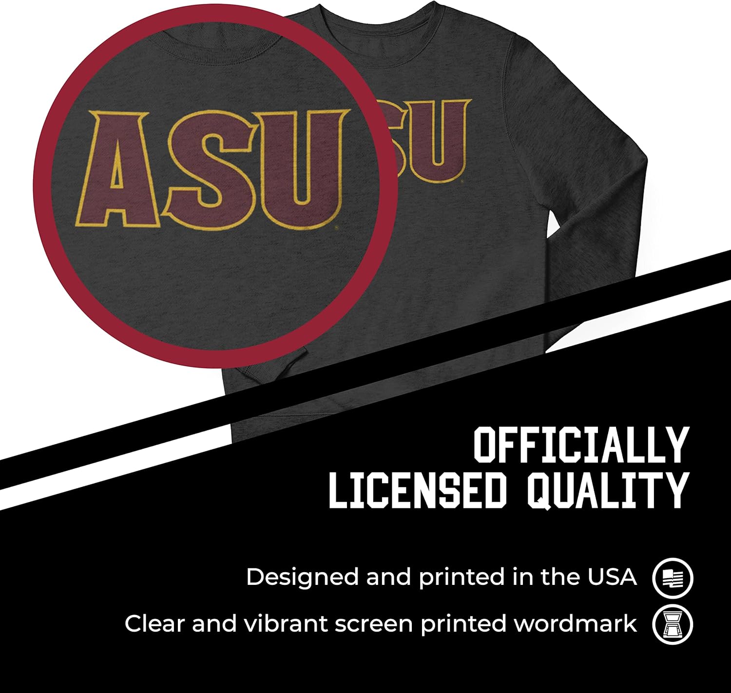 Campus Colors NCAA Adult Charcoal Crewneck Fleece Sweatshirt - Cotton Blend - Stay Warm & Represent Your Team With Style - Image 5