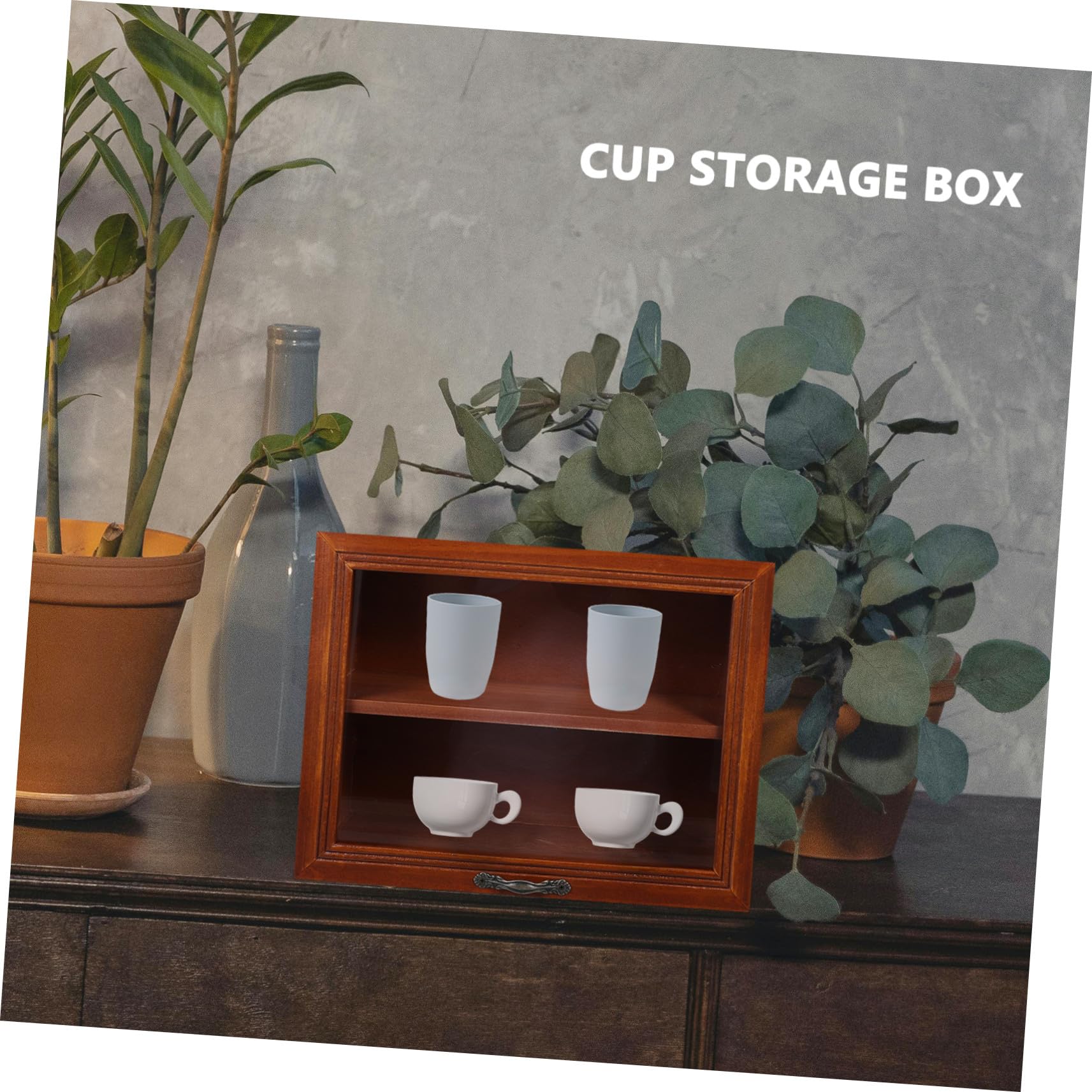 Boîte Rangement Cosmétiques Rétro pour Bureau et Maison Organisateur Multi-usages Compact pour Tasses Accessoires et Papeterie et Encombrant