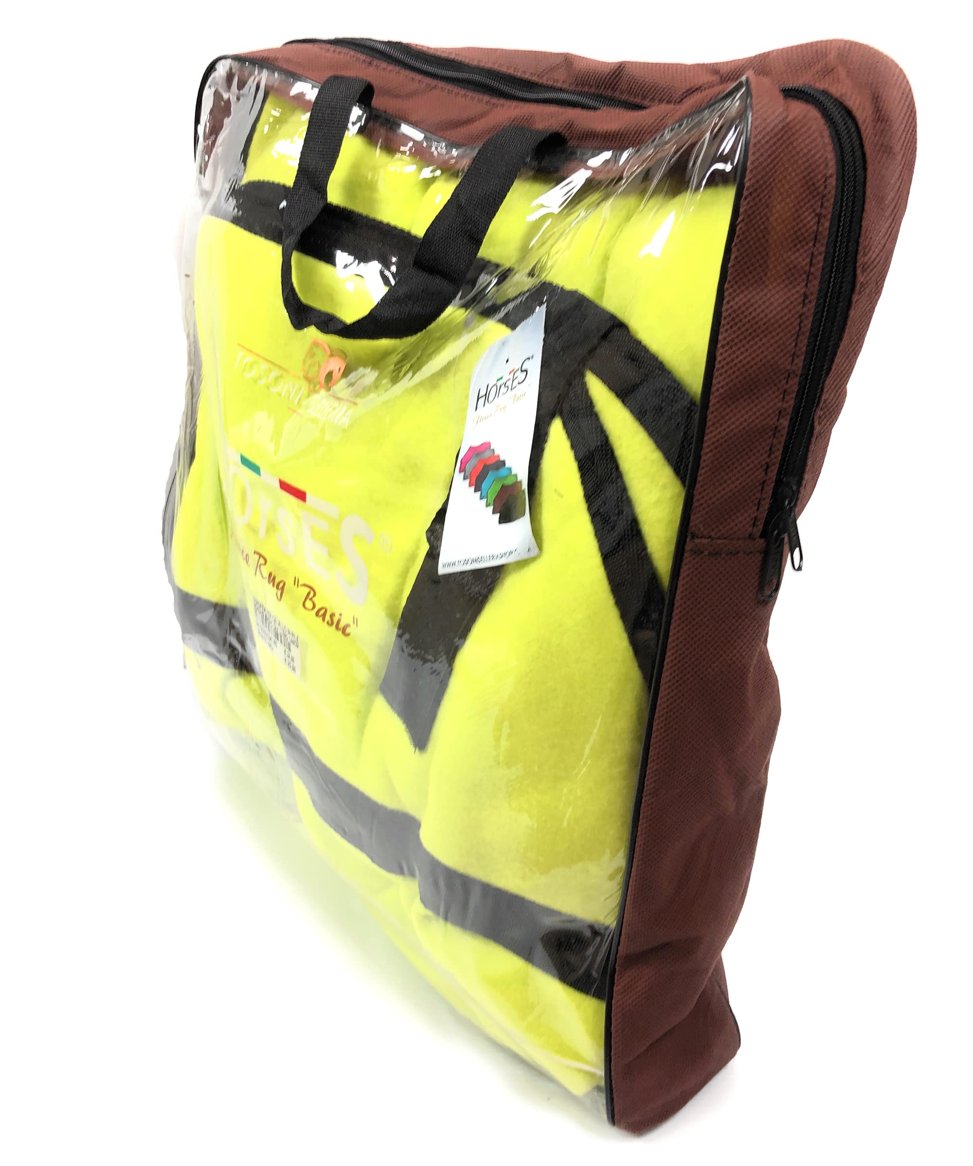 Horses, Manta Polar Para Caballos, Modelo Basic, Suave y Confortable, Ideal Para Transporte y Después del Trabajo (amarillo canarino - 135 cm)