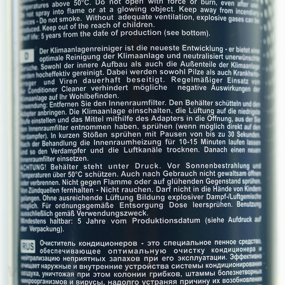 5 x 520ml Klimaanlagenreiniger Spray Desinfektionsspray MANNOL 9971
