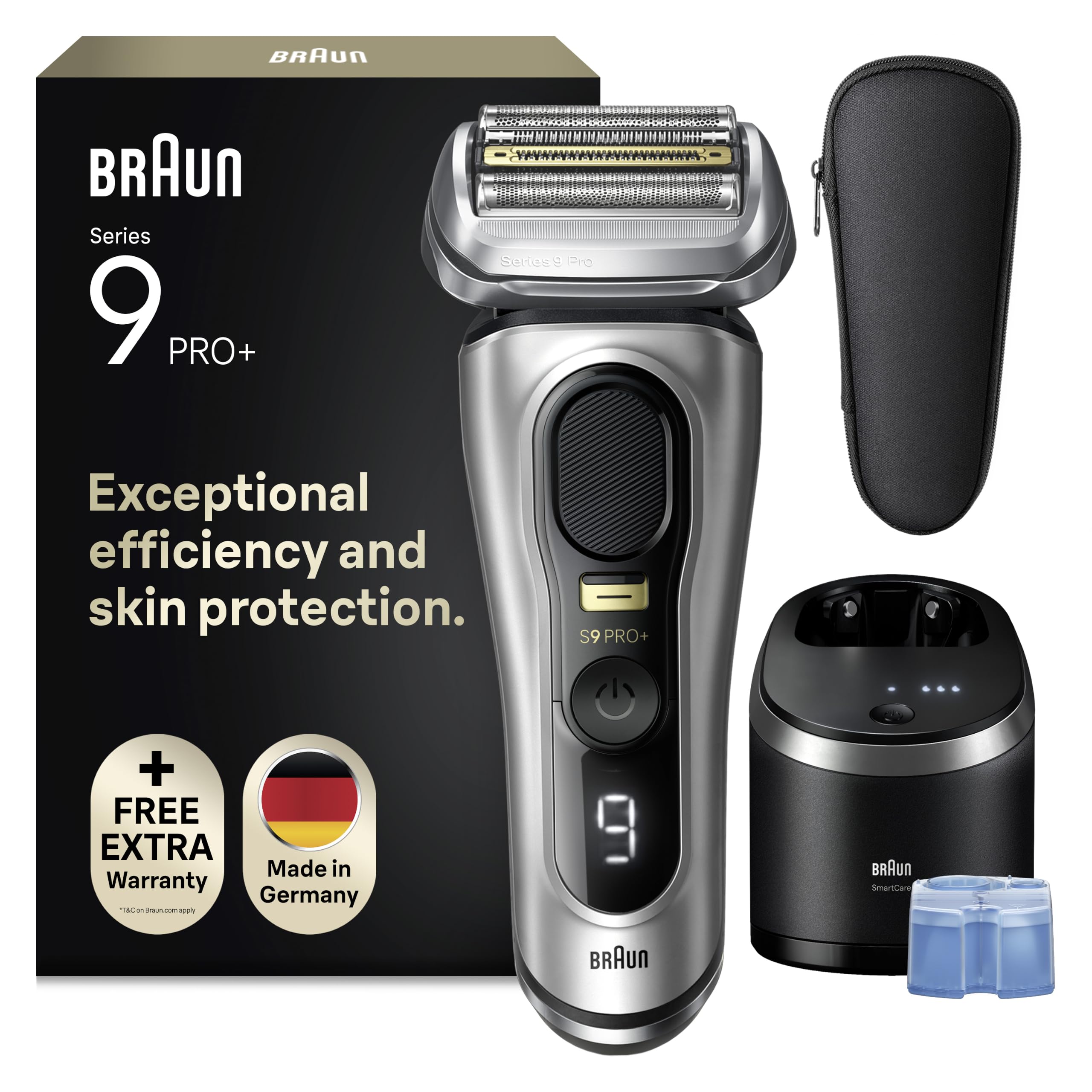 Braun Serie 9 Pro + Rasoio Elettrico Barba, Smartcare, 9567cc Argento