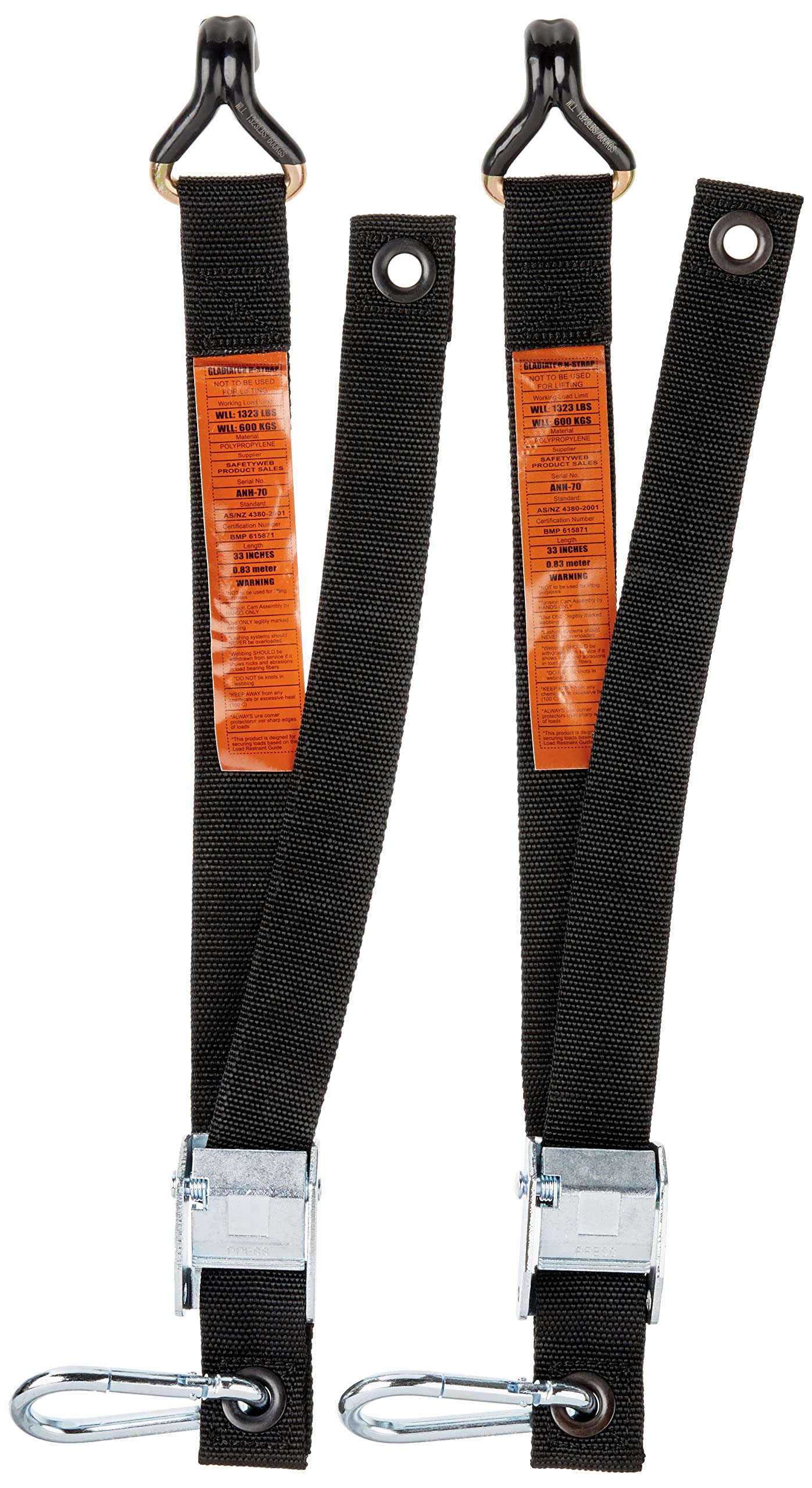 Gladiator Cargo Nets ASH-70 Double Snap Link Hardware Kit (Set of 2 Straps)