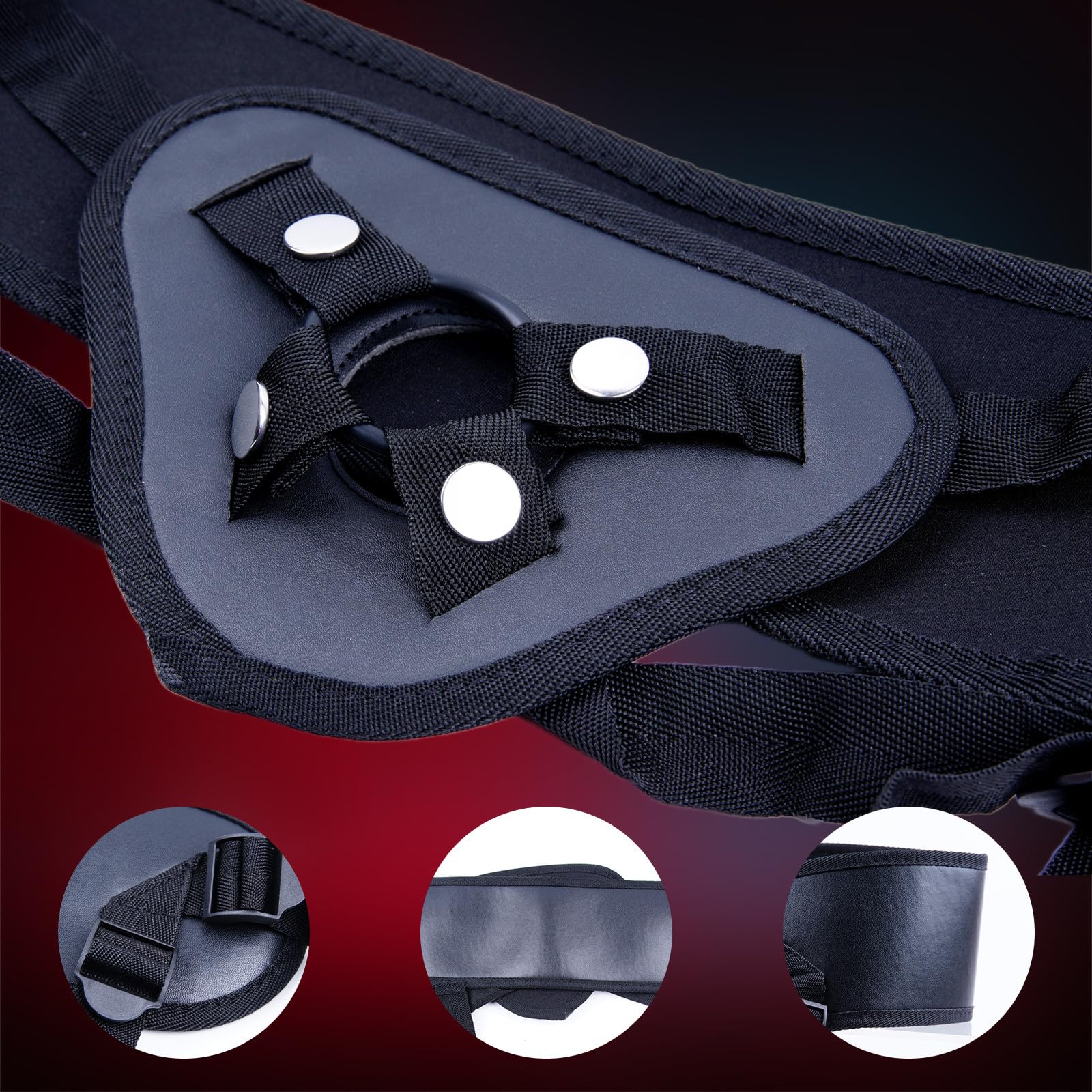 Strap-on Dildo Fantasia in Silicone, Ideale per Principianti, Cintura Regolabile con Dildo Doppi Reali da 18 cm * 2,Cintura Strap-on per Piacere Vaginale e Anale,Giocattolo Sessuale per Donne Lesbiche