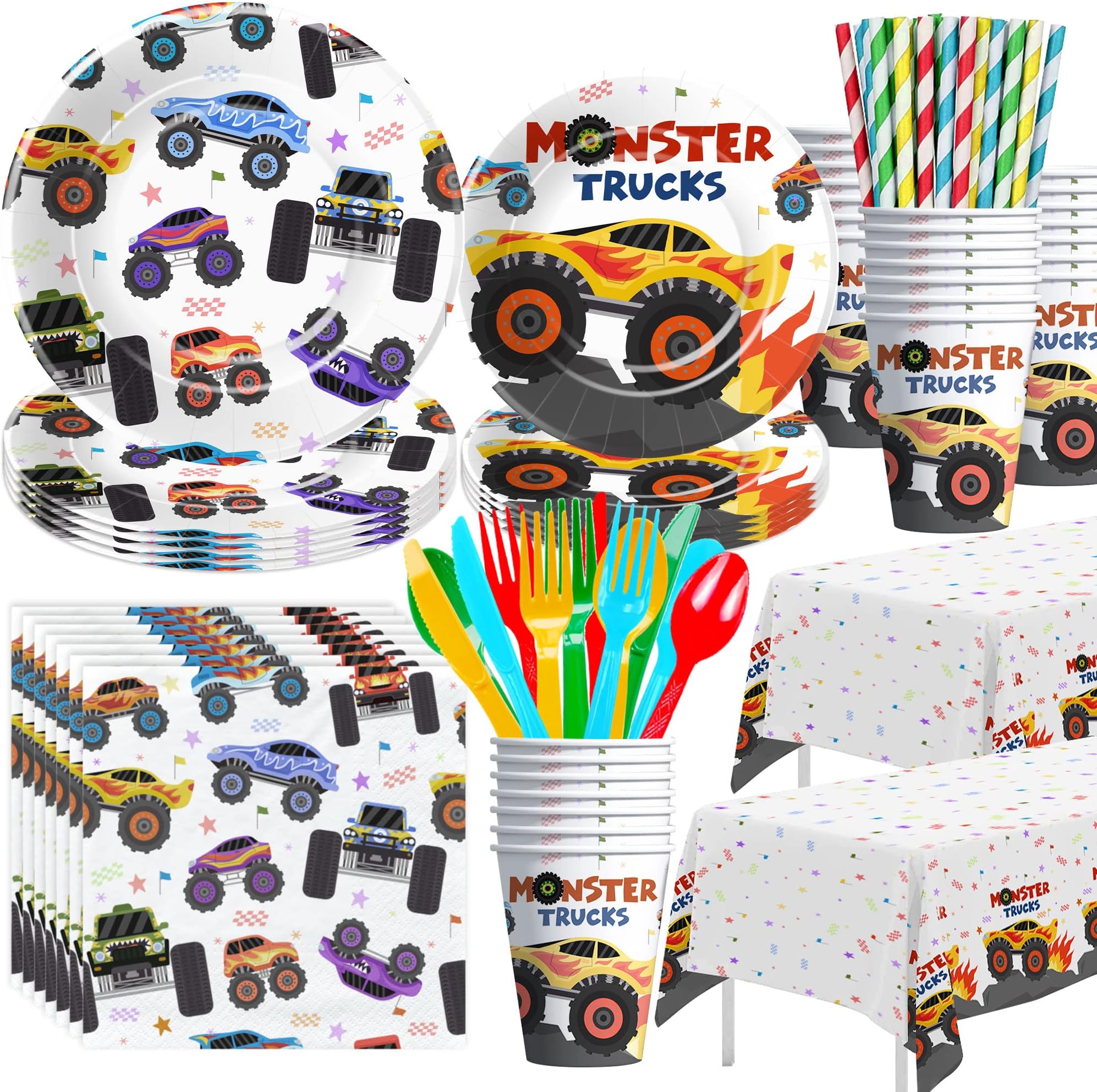 APOWBLS Monster Truck Birthday Party Supplies, Monster — free download
