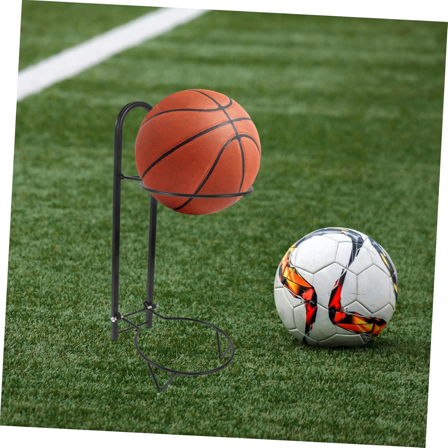 BESPORTBLE Cube Ball Storage Rack Durable Freestanding Sports Organizer for Basketball Football and Volleyball Removable Vertical Display Stand for Garage Indoor Use