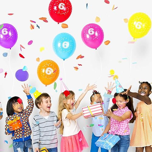 Miniatura 6 de Globos de 1er cumpleaños, 24 globos de látex arcoíris de 12 pulgadas de colores surtidos, globos número 1, globos de dígitos, globos de fiesta para