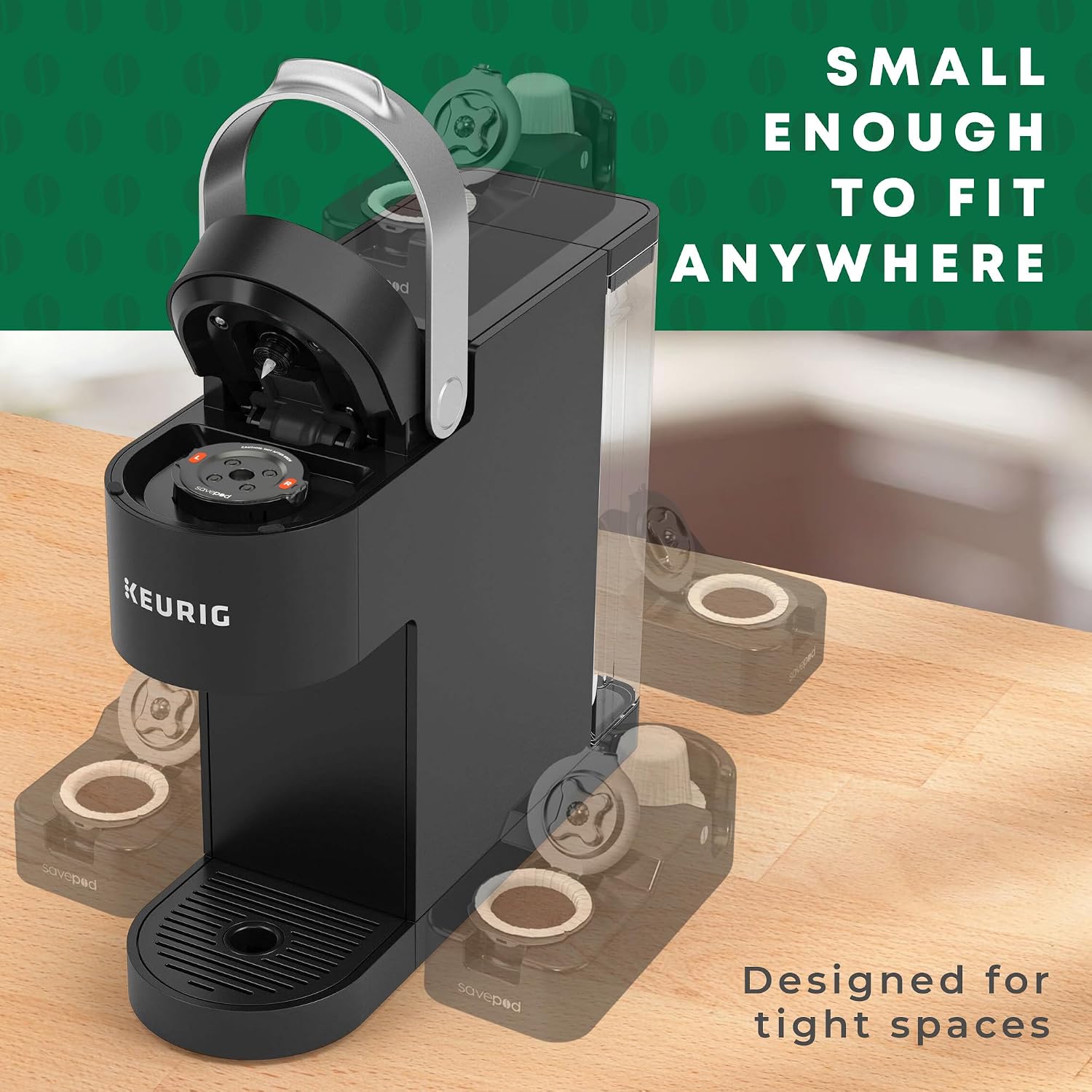Savepod Coffee Pod Maker – Lite Reusable Pod Maker Kit with 25 Filters | Includes Universal Ring, Stainless Steel Scoop, 25 Compostable Filters & Manual PodMaker for Keurig Coffee Maker