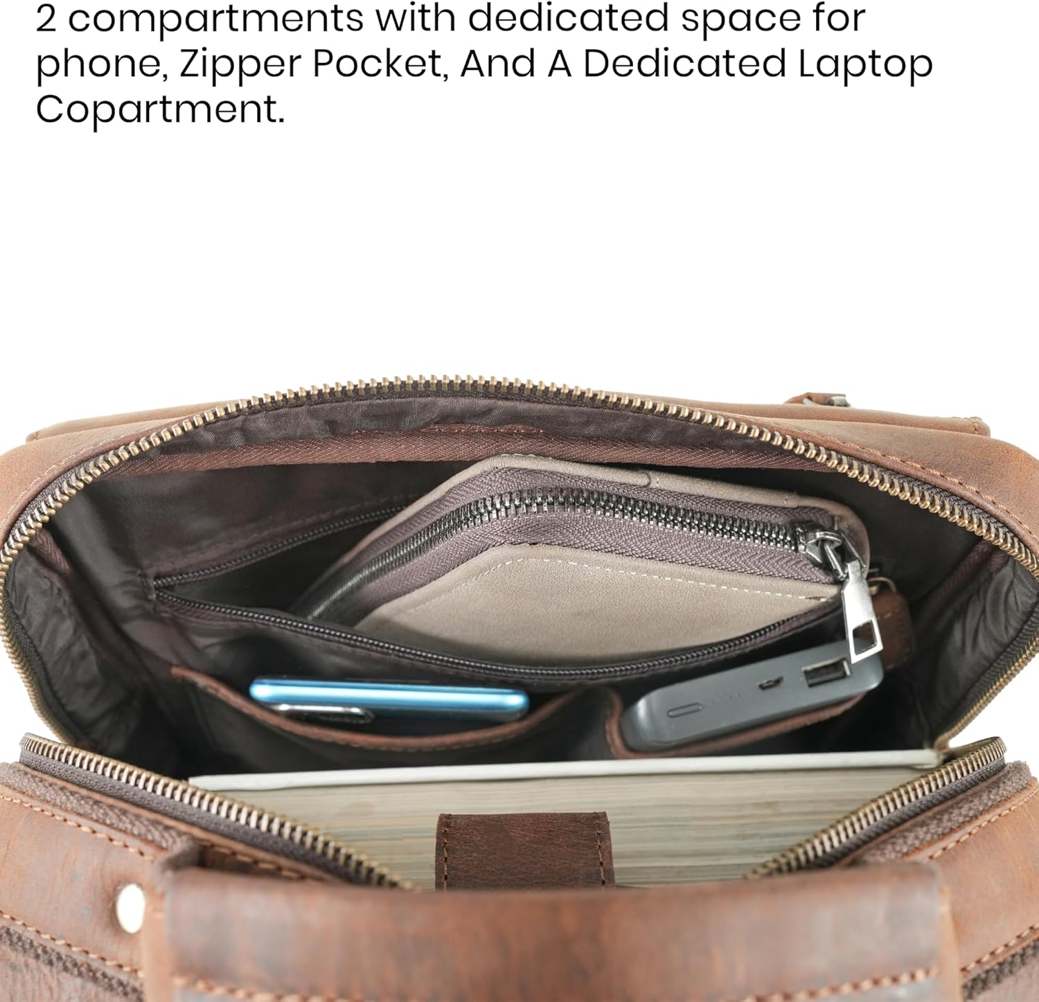 Handmade World Leather Backpack Convertible to Sling Bag 'The UpVibe' Fits 16 Inch Laptop Brown Full Grain Buffalo Hunter Leather Daypack Knapsack Stylish Crossbody Bag Unisex - Image 9