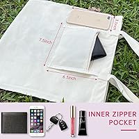 Vista 4 de Andeiltech - Bolsa de lona para mujer, con diseño de gato bonito y estética, bolsas reutilizables para compras y comestibles, con bolsillo