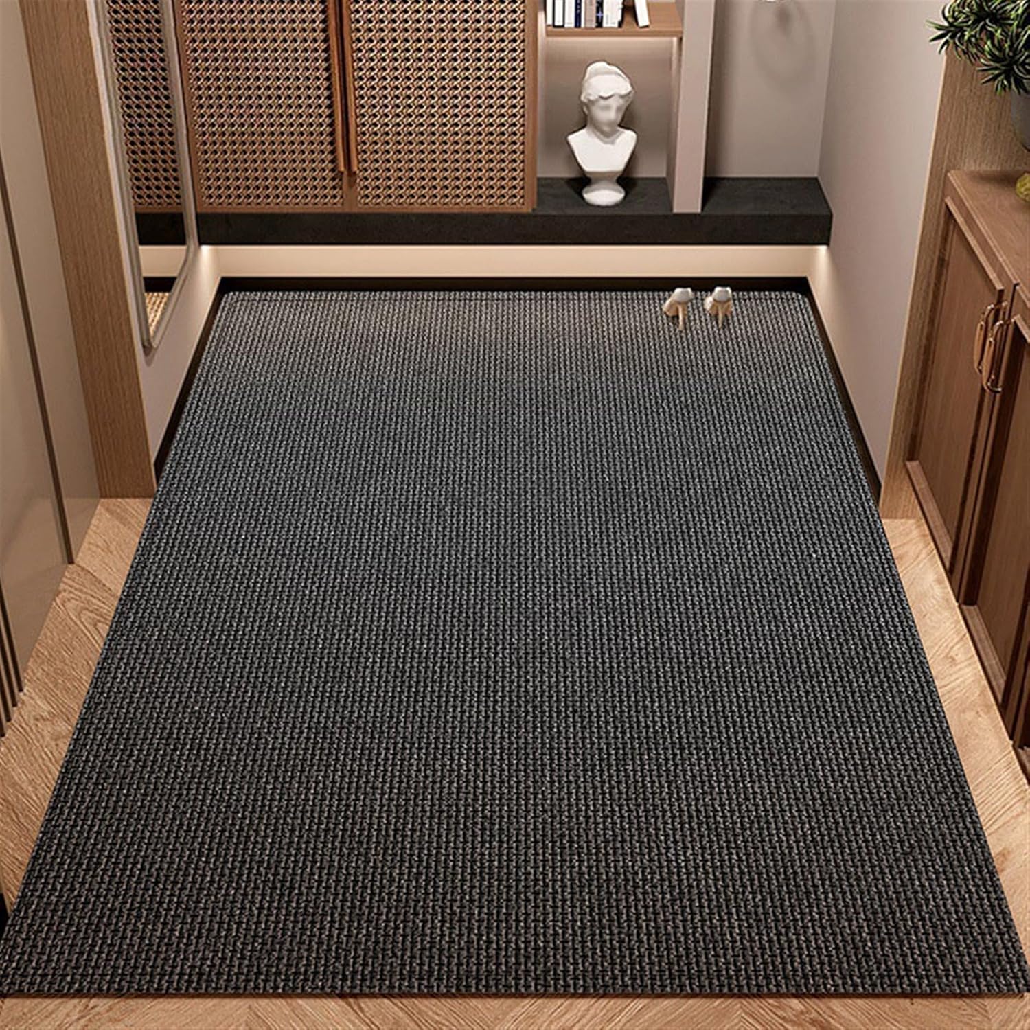 Indoor Doormat Absorbent Non Slip Front Back Door Floor Mat Stain Resist Washable Low-Profile Entrance Mat for Dogs Kitchen Hallways, Dark Grey, 24" x 35"