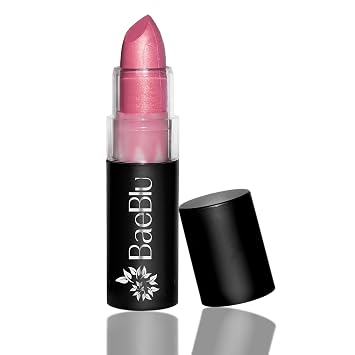BaeBlu Organic Lipstick, 100% Natural Lip Color, Creamy Application, Guava | Hydrating color, Smooth glide formula, Long-lasting, Antioxidant-rich, Vitamin E, Vegan, Cruelty-free, Made in USA