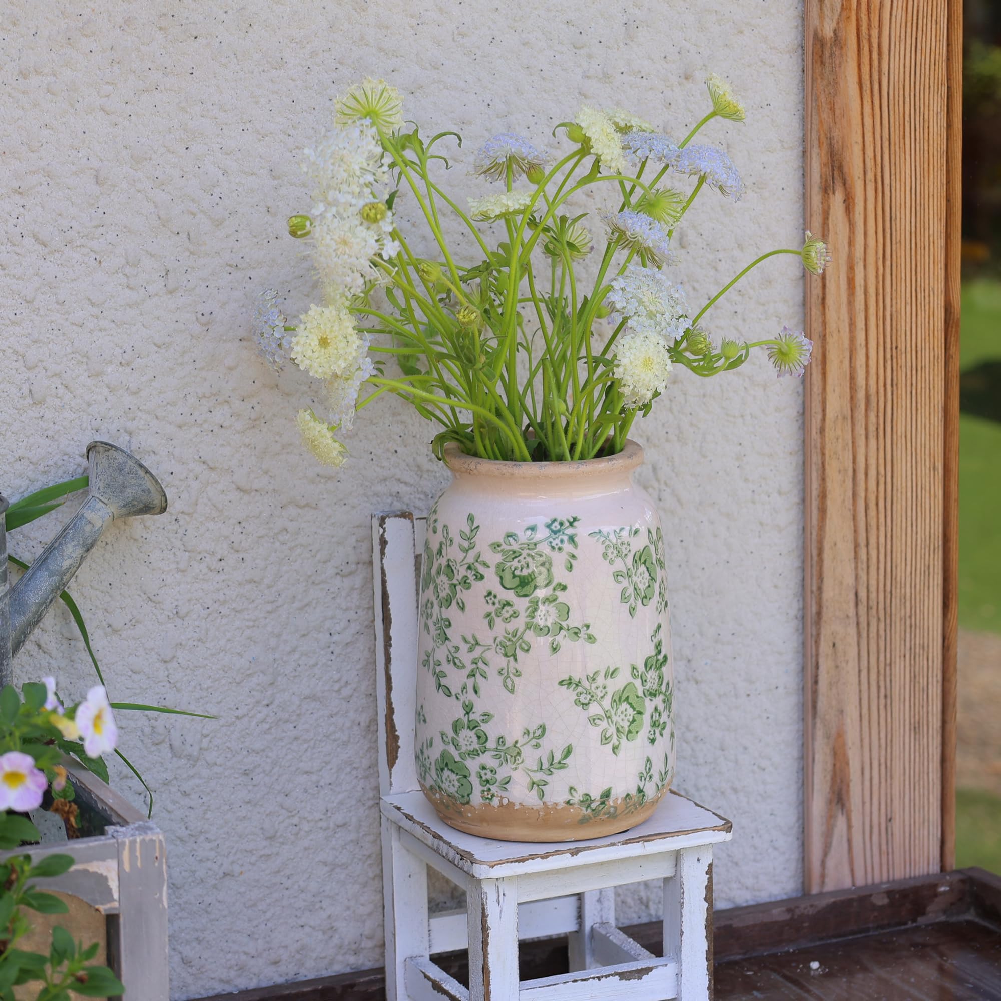 Best Vintage Hand Vase Picks to Buy in 2026 2 Ronasip Vintage Green and White Chinoiserie Ceramic Vase — product photo