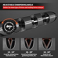 Vista 9 de MAD SHARK Knife Sharpener, 6 Adjustable Sharpening Angle, Coarse & Fine Knife Sharpener Tool, Handheld Manual Knives Sharpener for Kitchen Knives