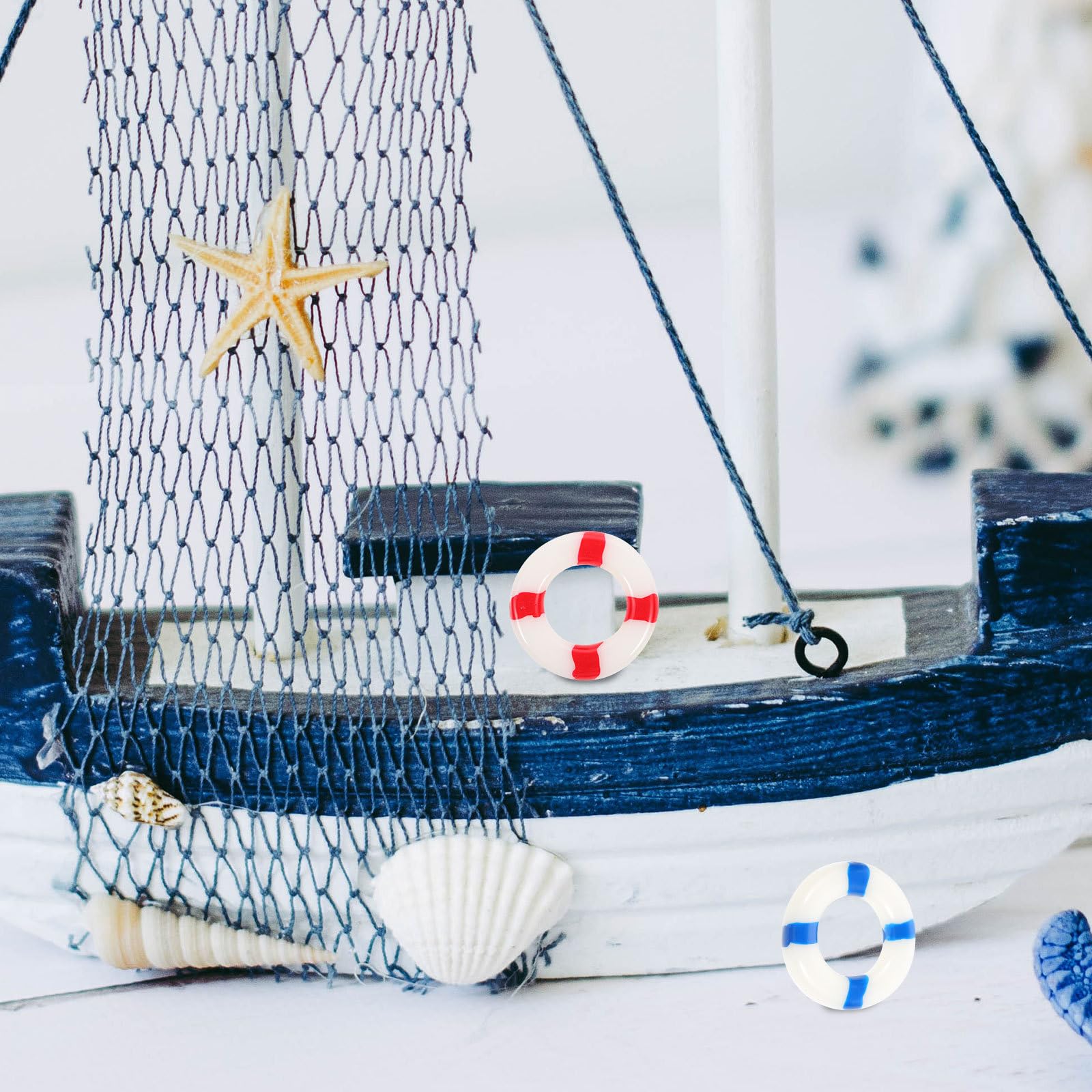 Garneck Mini-Rettungsring-Dekoration – 10 Stück, Mediterraner Stil, Für Diorama & Miniaturlandschaft