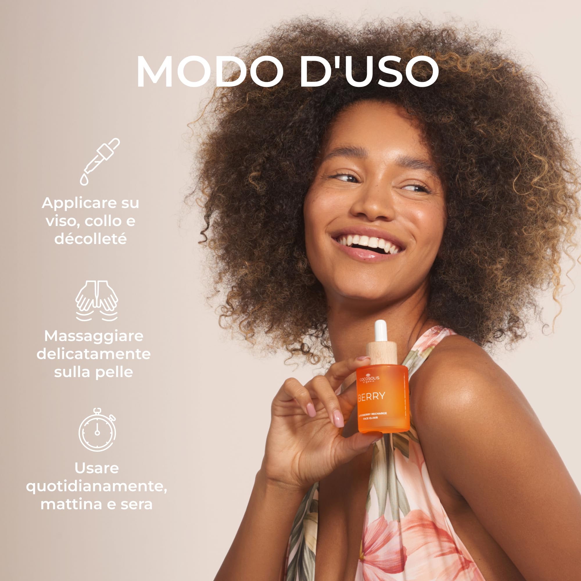 COCOSOLIS BERRY Superberry Recharge Face Elixir, elisir viso con oli biologici, cura quotidiana vegana con vitamina E e oli attivati enzimatici