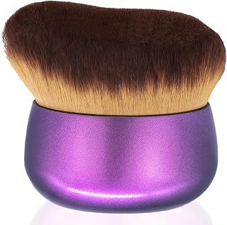 Extra Large Body Makeup Brush For Self Tanner, Leg Makeup &Bronzer Blend,75 mm Wide-headed Kabuki Brush Provides More Even &Pretty Application, Sunscreen Face& Back Makeup Brush, Wet&Dry Use- Purple