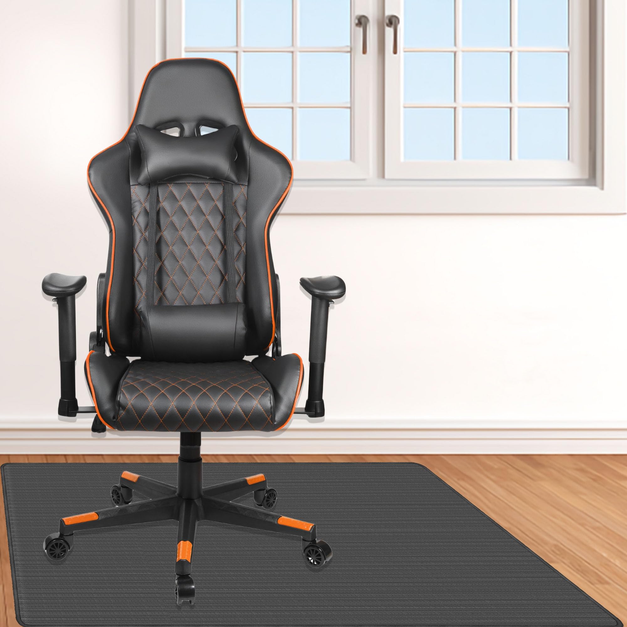 Tappeto Salvapavimento 135 x 170 cm Antiscivolo e Silenzioso Protettore Del Pavimento Multiuso per Sedia da Ufficio, Parquet, Laminato, Sedia da Ufficio, Grigio Scuro
