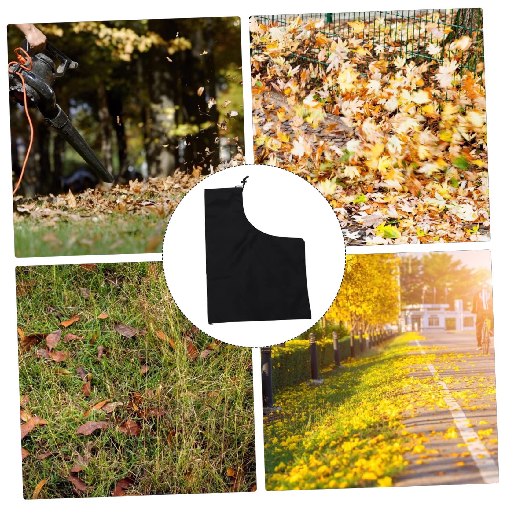POPETPOP 4 Pz Sacco raccolta foglie cadute vuoto fogliare polvere soffiatore per foglie buster portarifiuti sacchetti per soffiatori di foglie borsa in tessuto oxford Panno Oxford Black