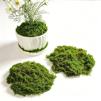 Fake Green Moss for Potted Plants, Artificial Moss Crafts Indoor for Garden, Terrarium, Floral Arrangement, Table Centerpieces, Wedding DIY DecorB,50g/0.11lb