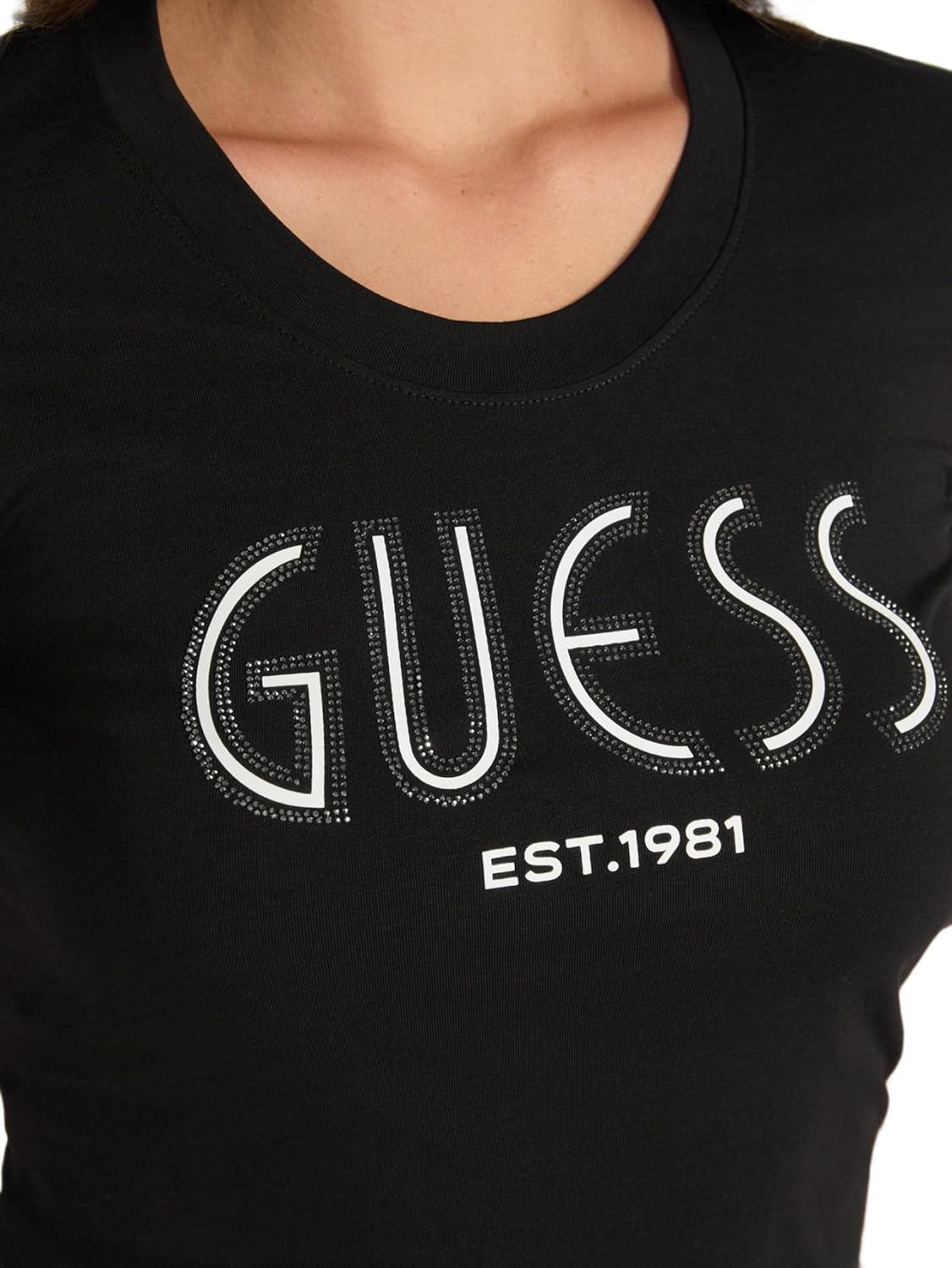 GUESS womens Eco Short Sleeve Guess Logo Tee - Image 4