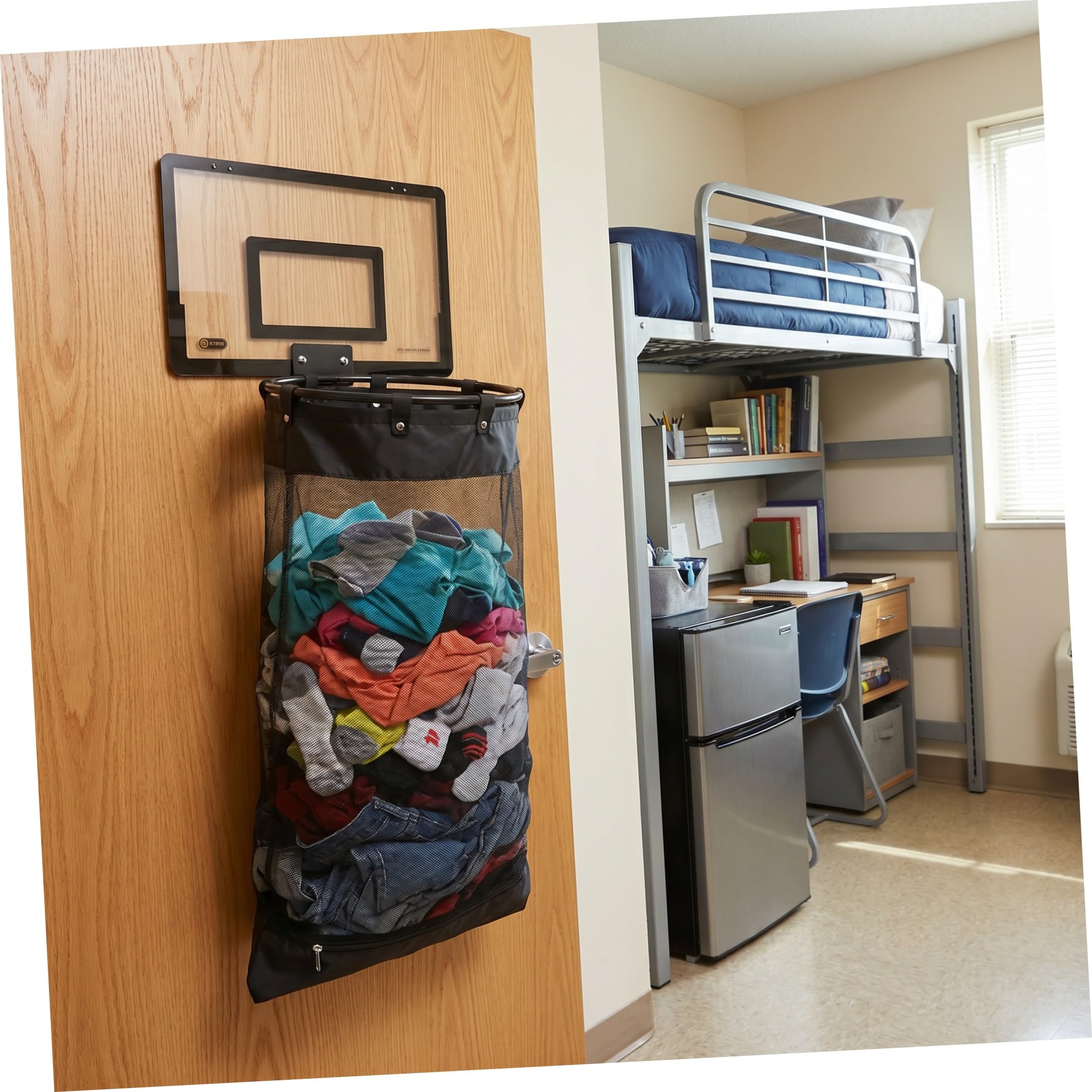 Baluue Basketball Hoop Schwarz Wäschekorb mit Reißverschluss