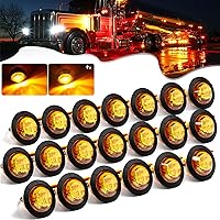 Vista 9 de PSEQT Flash estroboscópico de 3/4 pulgadas + luces de marcador constante, luces LED de doble función, luces redondas de separación lateral traseras