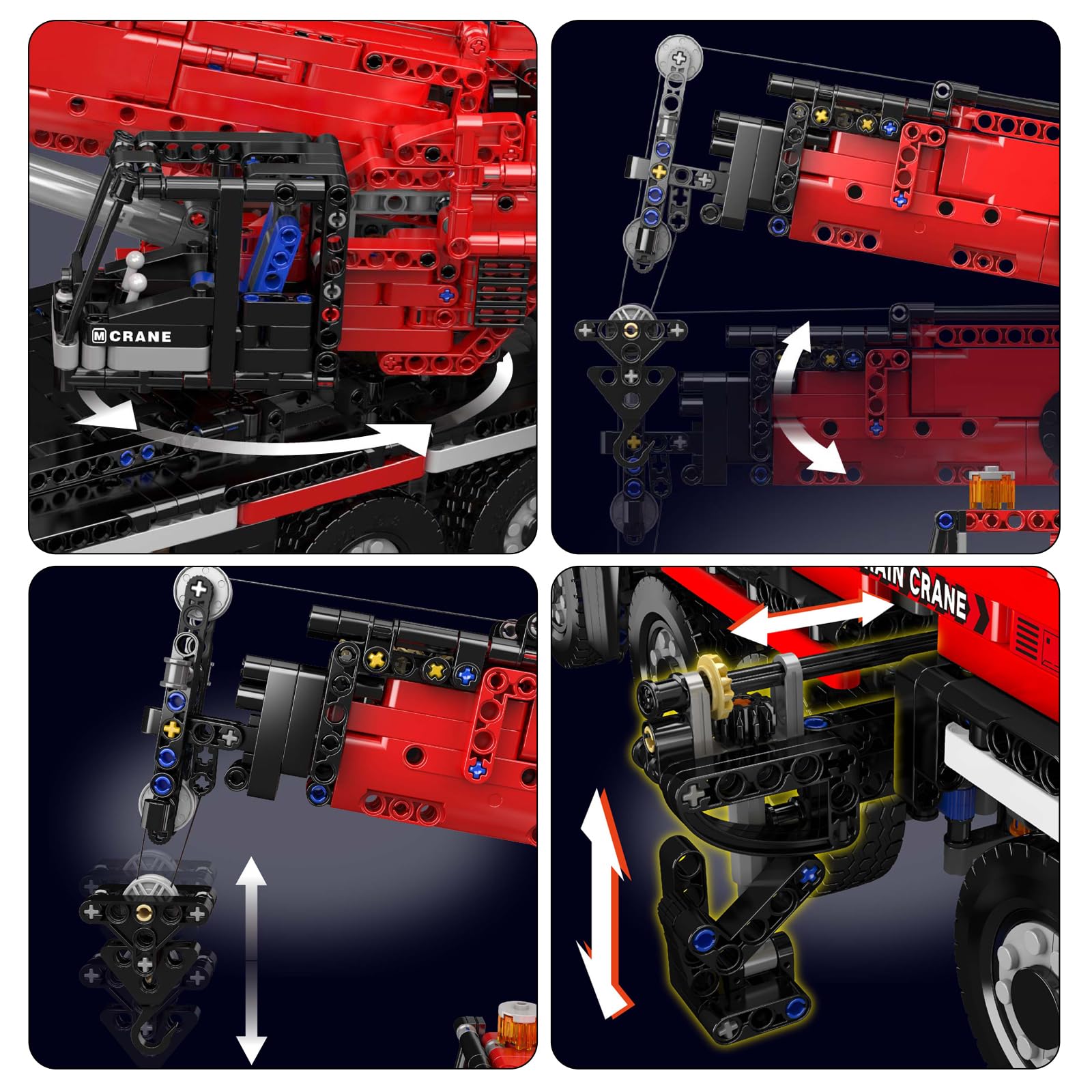 Mould King 17074 Gru di ingegneria LTM: modelli di gru da cantiere telecomandate fuoristrada, perfetti per gli amanti delle gru (3218 pezzi)