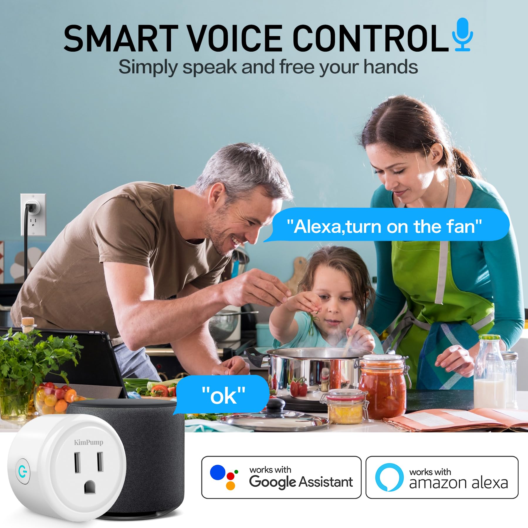 WiFi Smart Plugs App Controlled Plug Compatible with Alexa and Google Home Wireless Outlet Plug with Timer Schedule — view 3