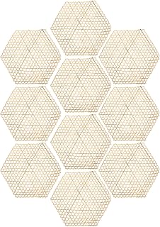 DIY Weaving Bamboo Pendants 10pcs Hexagon Brown Hanging Ornaments | Bamboo Craft Decor for Bedroom, Children's DIY Projects, Mini Doll Accents, Classical Stylish Gift Xmas
