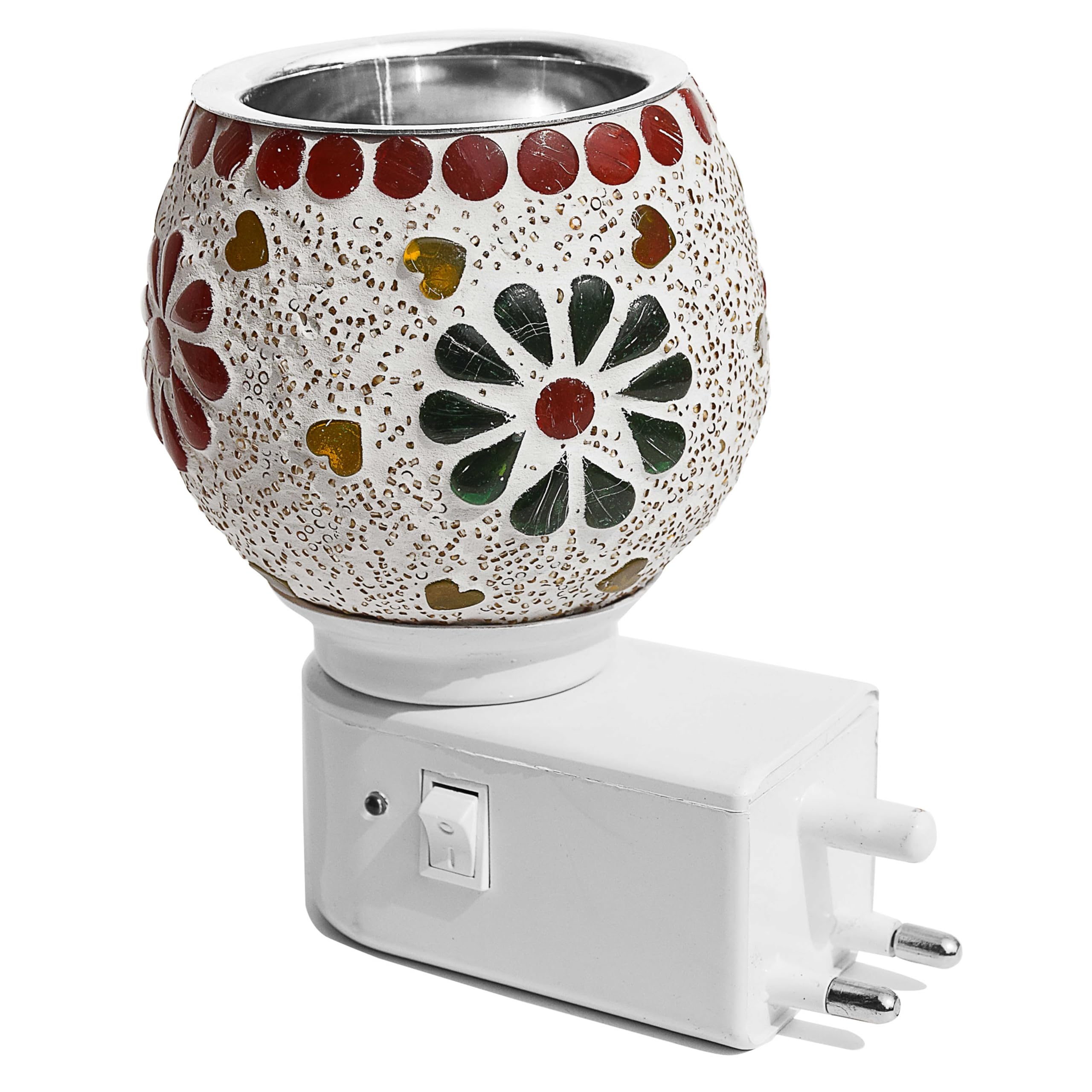Pure Source (India) Electric Aroma Diffuser | Kapoor Dani Cum Night Lamp Multi Functional Essential Oil Camphor Burner for Fragrance with Switch On/Off Button for Heating (Flowers Design - Round) (B0CZ7DHNH1) Amazon Price History, Amazon Price Tracker