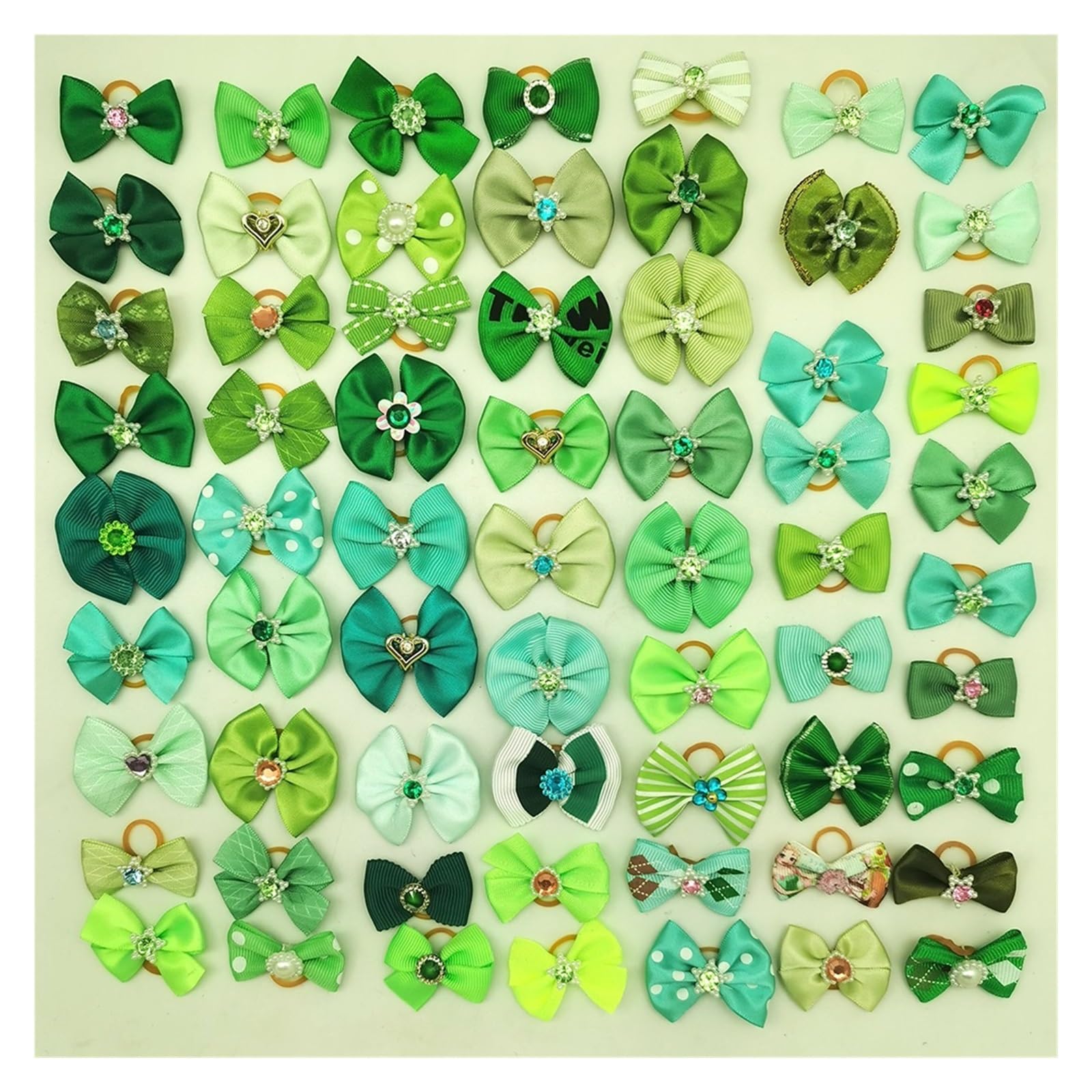 AMEEDA Dog Hair Bows 100pcs Pet Grooming Hair Bows Puppy Mix Colours Decorate Hair Accessories for Small Dog Hair Rubber Bands Dog(Green)
