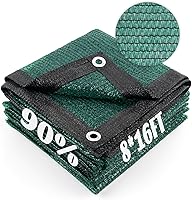 Vista 19 de Cool Area 70% Tela para Sombra Solar con Ojales, Lona de Malla para Cubierta de Plantas 6.5x16.5 pies, Toldo para Patio, Jardín, Pérgola, Verde