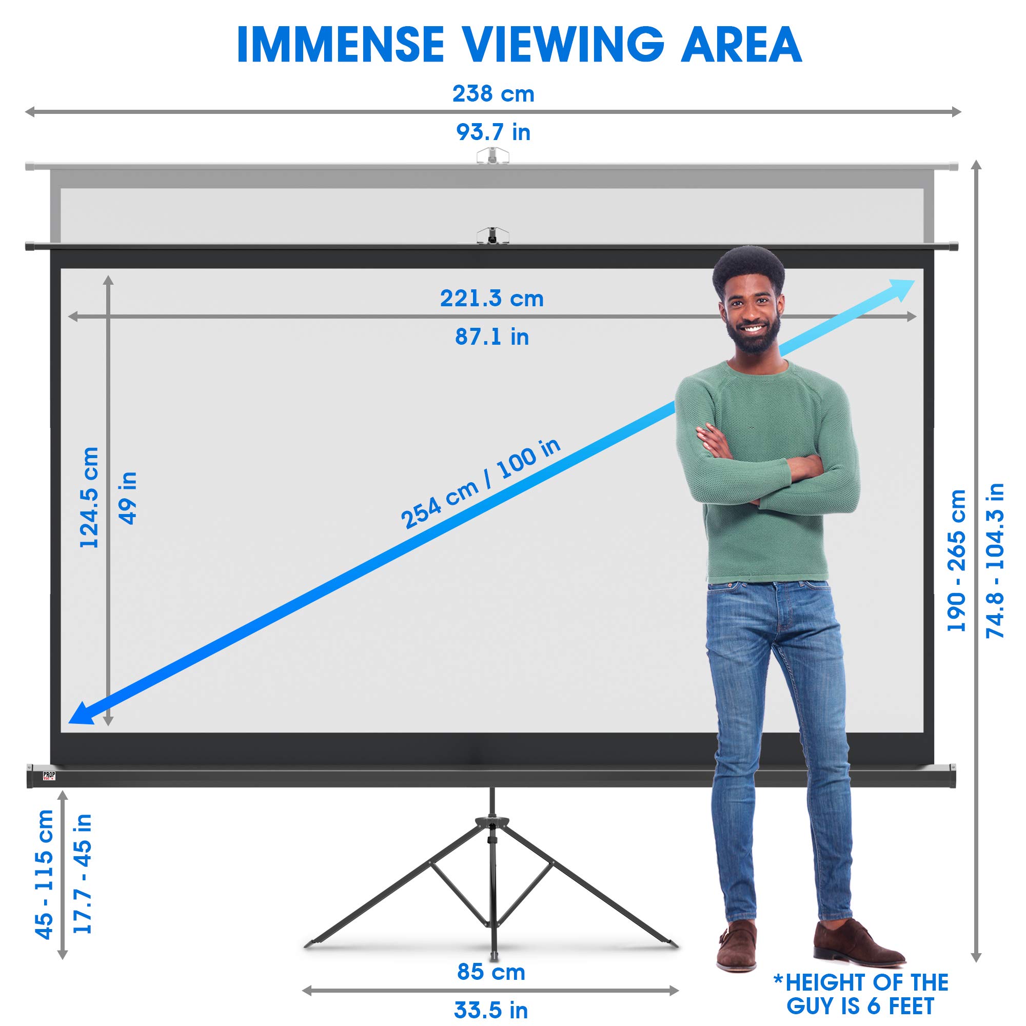 Projector Screen with Stand 100 inch - Indoor and Outdoor Projection ...