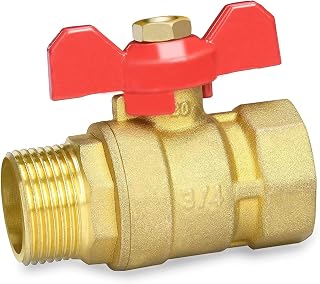 drado Kugelhahn Messing 3/4 Zoll mit Flügelgriff, Kugelhahn 3/4" IG/AG DN20 PN16 für Wasserleitungen/Wasserhahn