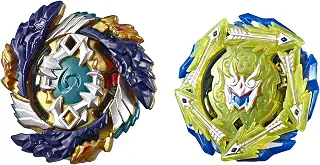 BEYBLADE バーストターボ スリングショック デュアルパック Fafnir F4とRudr R4 - 左スピン1、右スピンバトリングトップ1、8歳以上