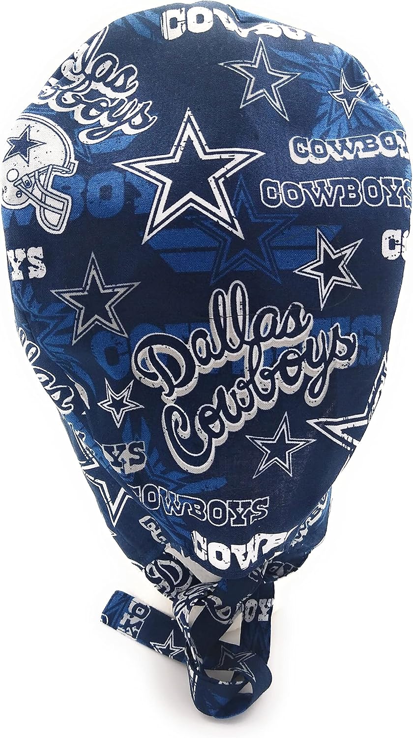 Scrub Hat Sports Teams Ball Summer Cotton Fabric Cap Do-Rag Skull Blue