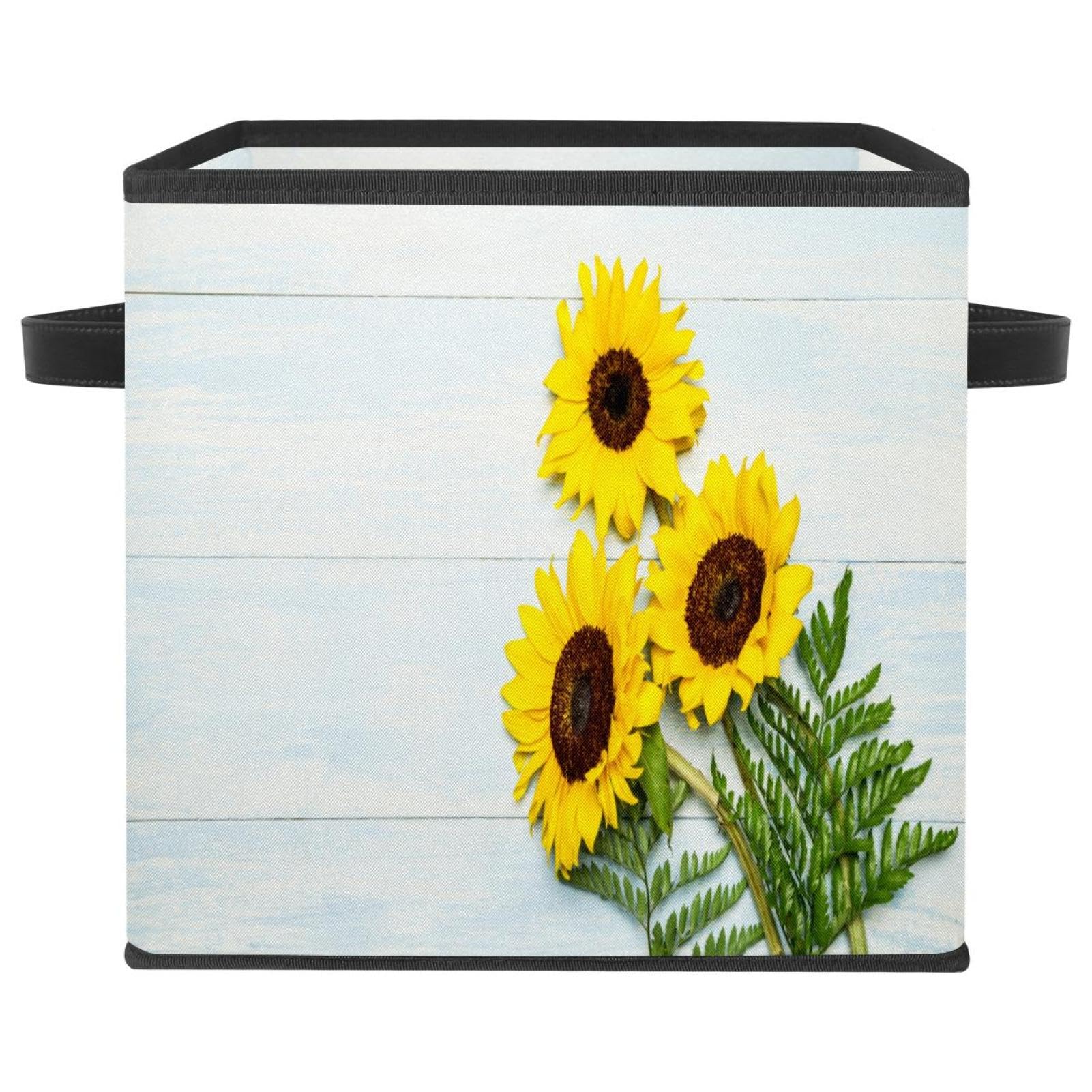 Boîte de rangement tissu haut de gamme imprimé fougère pour maison