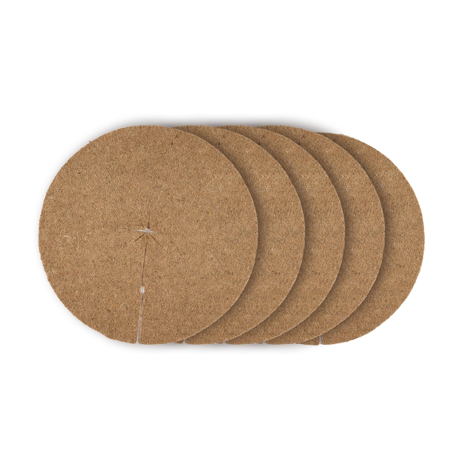 La cordeline5 Mulch Discs Diameter 60 cm Coconut Fibre Natural 900 g/m² - Protective Mat, Weeds, Protection for Plants