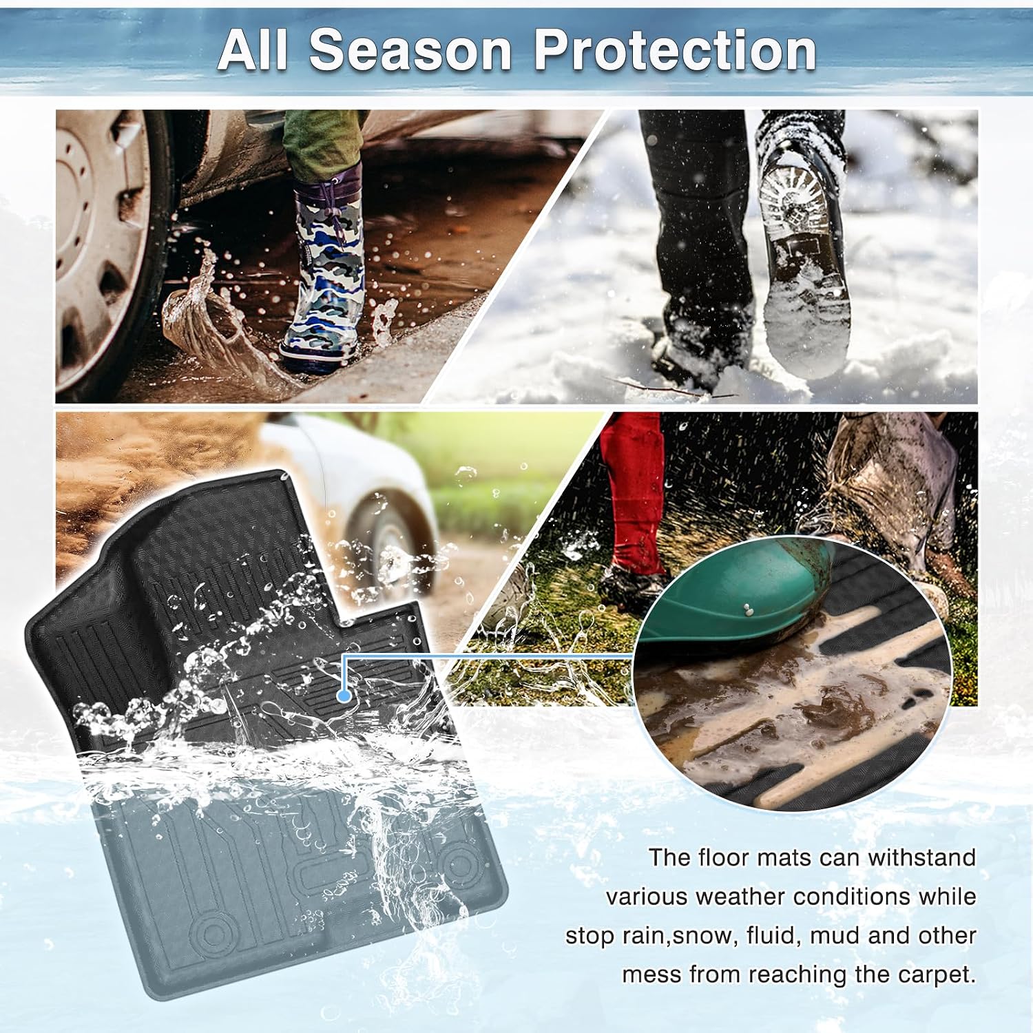 Mixsuper Floor Mats for Tucson 2022-2026 (Not for Hybrid Models & PHEV) All Weather Floor Liners 1st and 2nd Row Set Black