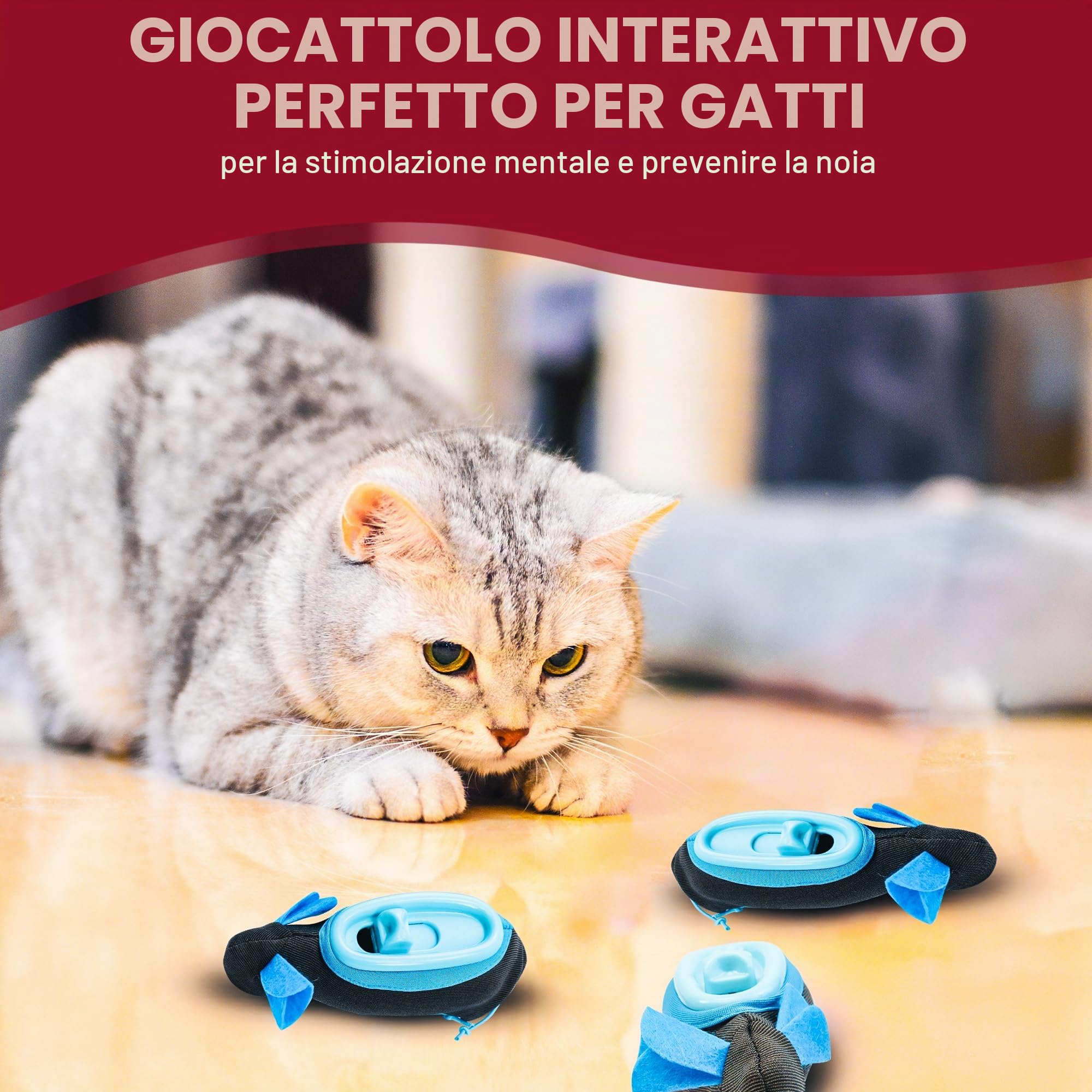 Doc & Phoebe - Mangiatoia interattiva per gatti da caccia, taglia unica