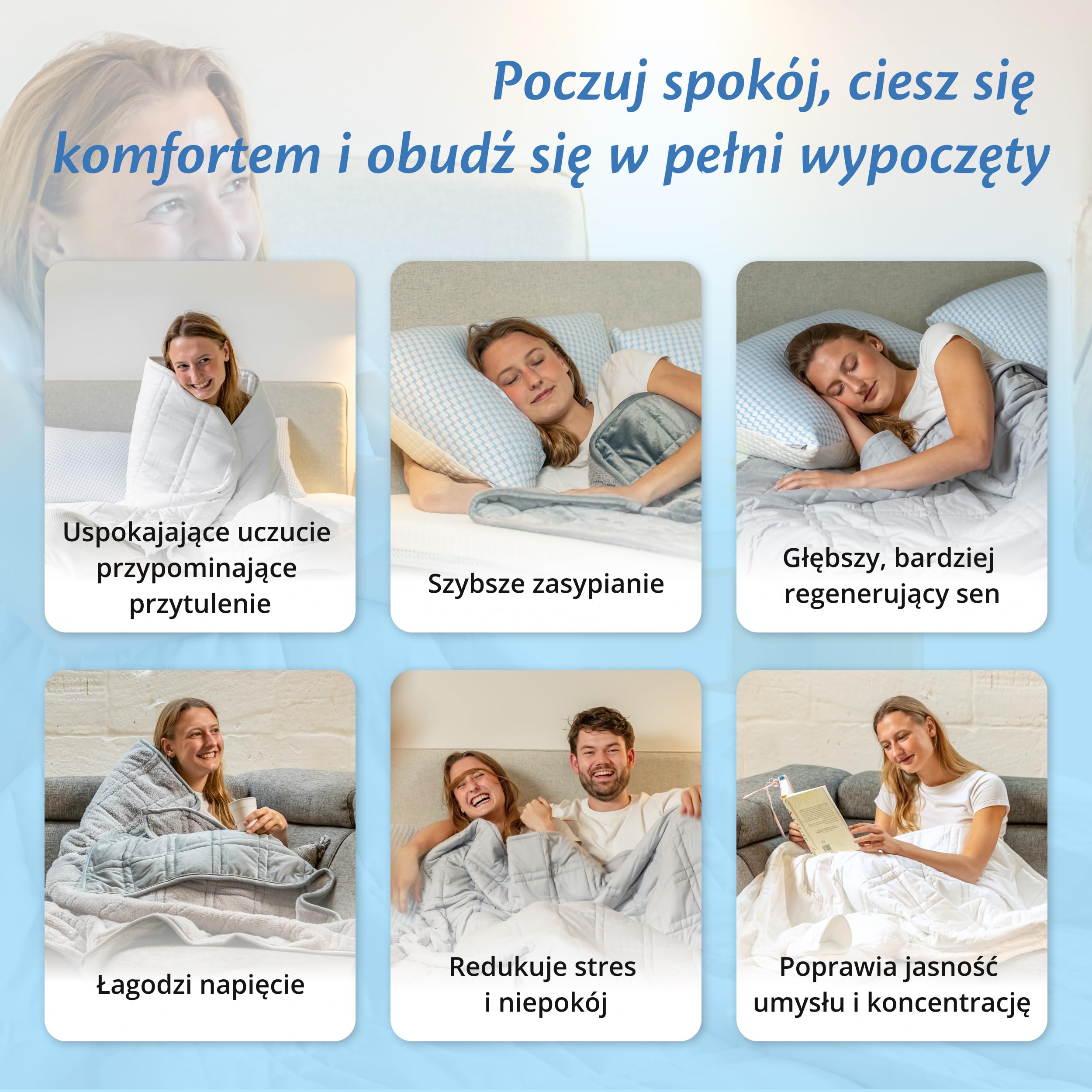 Ella Kołdra Obciążeniowa dla Dorosłych 9kg 150x200 cm - Relaksujący i Uspokajający Koc Sensoryczny - 7 powłok, Hipoalergiczne Wypełnienie, Bawełniana Powłoka - Dla Dorosłego o Wadze 85-110kg