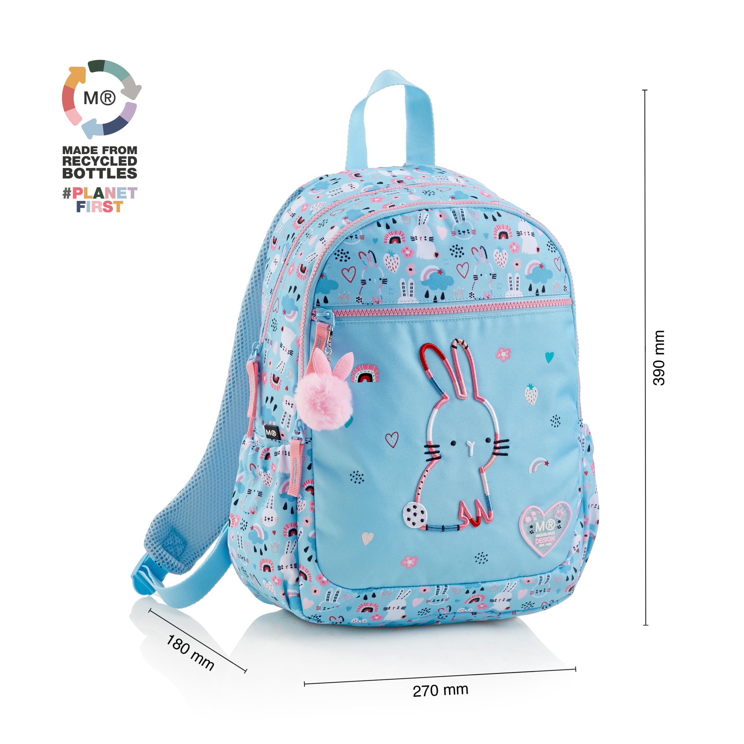 Miquelrius Bunny Bliss Triple Bliss Bliss Plecak Triple Lisboa Unisex Dzieci Niebieski, Duży, Niebieski, L