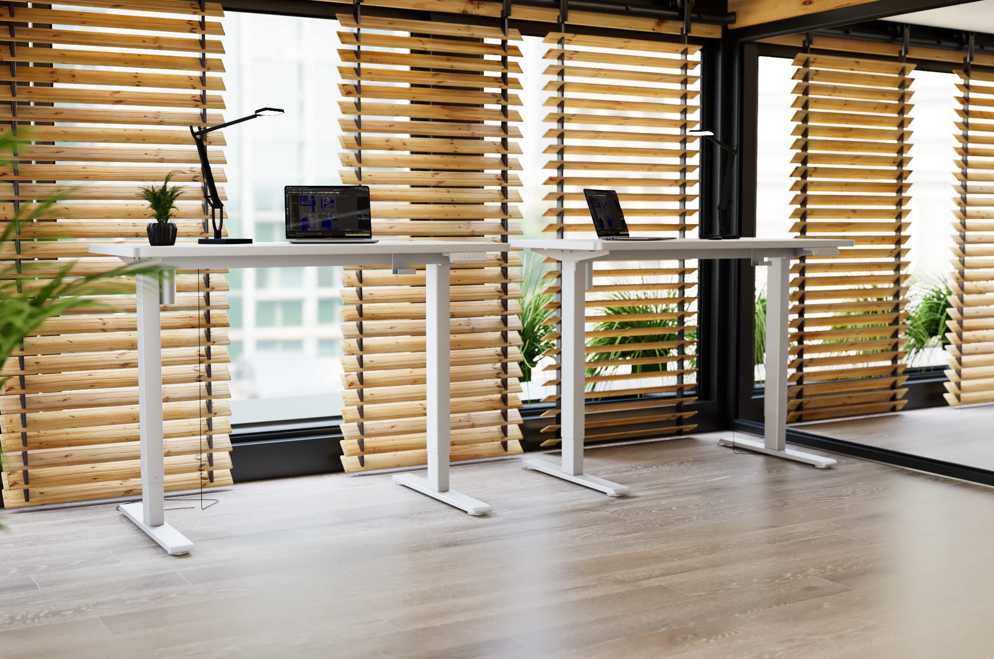FlexiSpot Höhenverstellbarer Schreibtisch 2 Motoren 25MM Tischplatte 160x80 cm Weiß