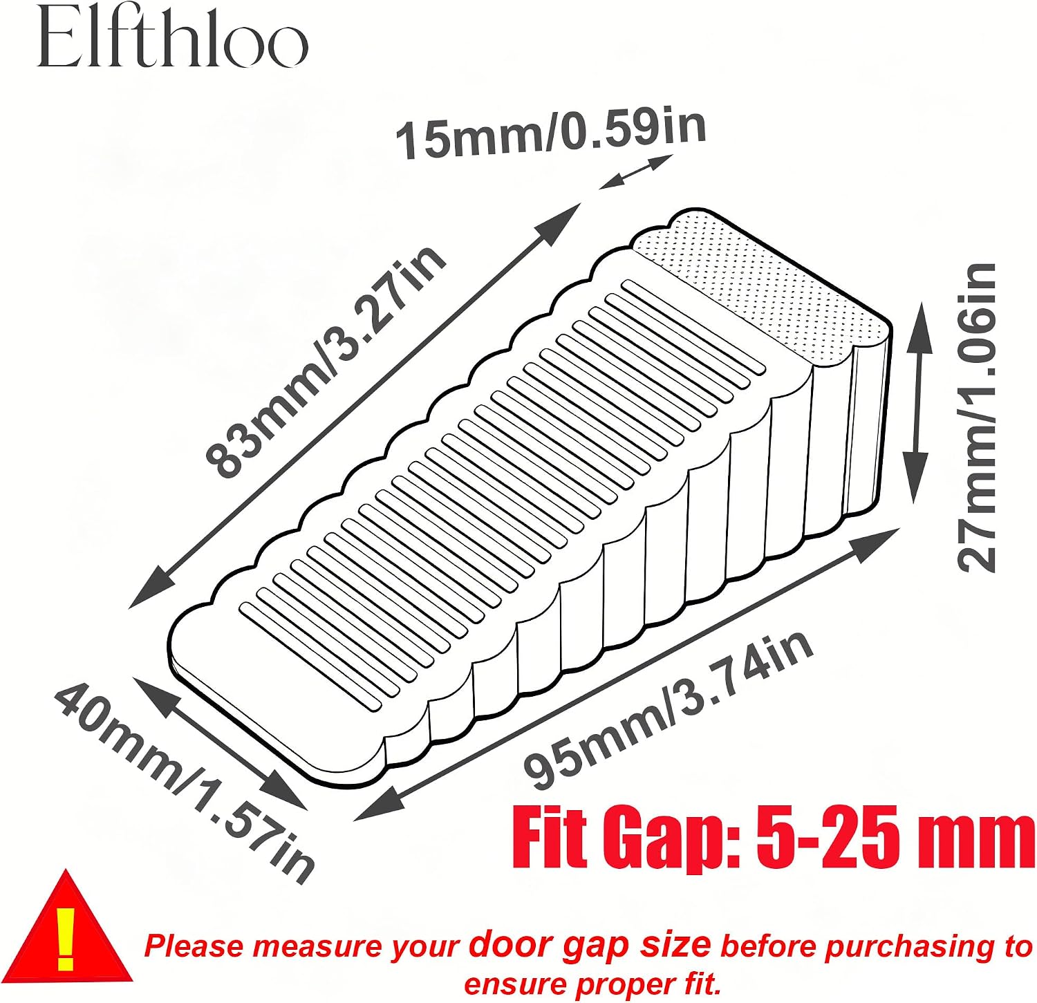 6 Pack Rubber Door Stoppers Wedge, Fits 5-24mm Gaps, Non-Slip Floor Protector Stops for Lightweight Interior Doors, Pink image 2